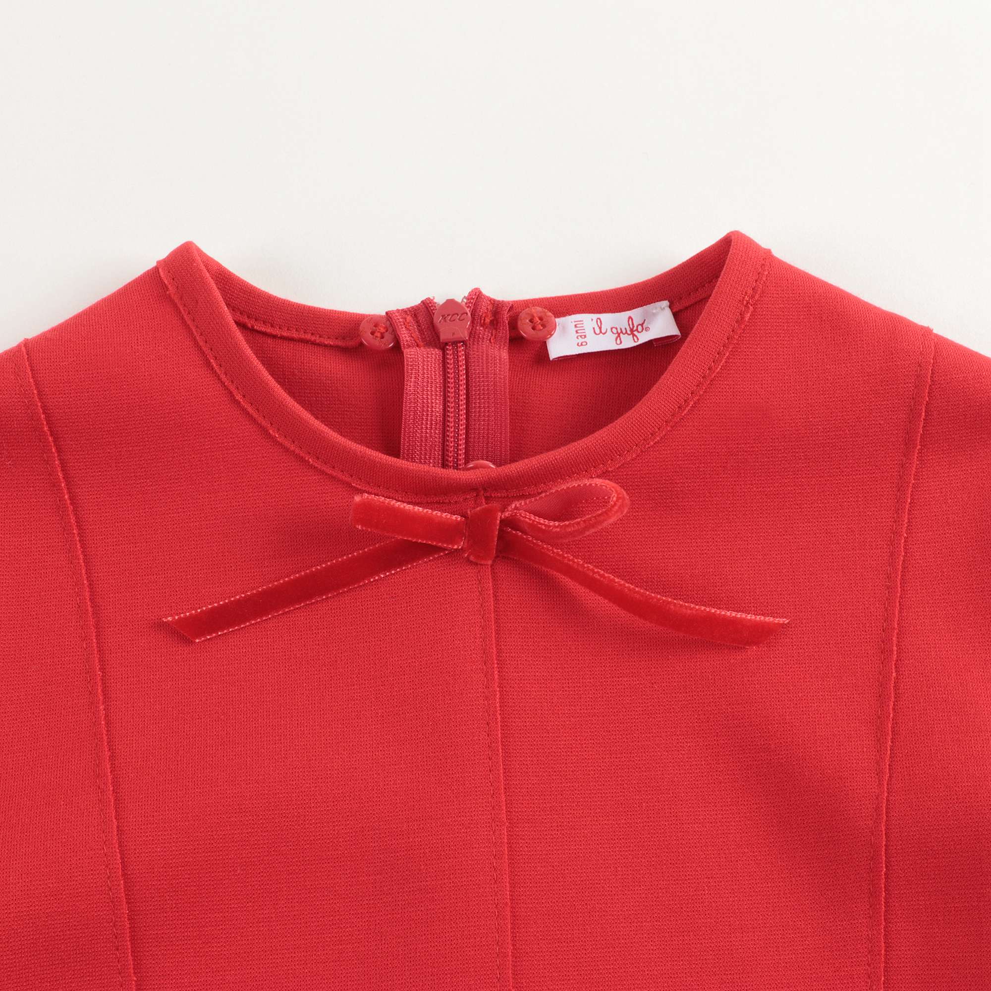 Girls Red Collar Detachable Dress