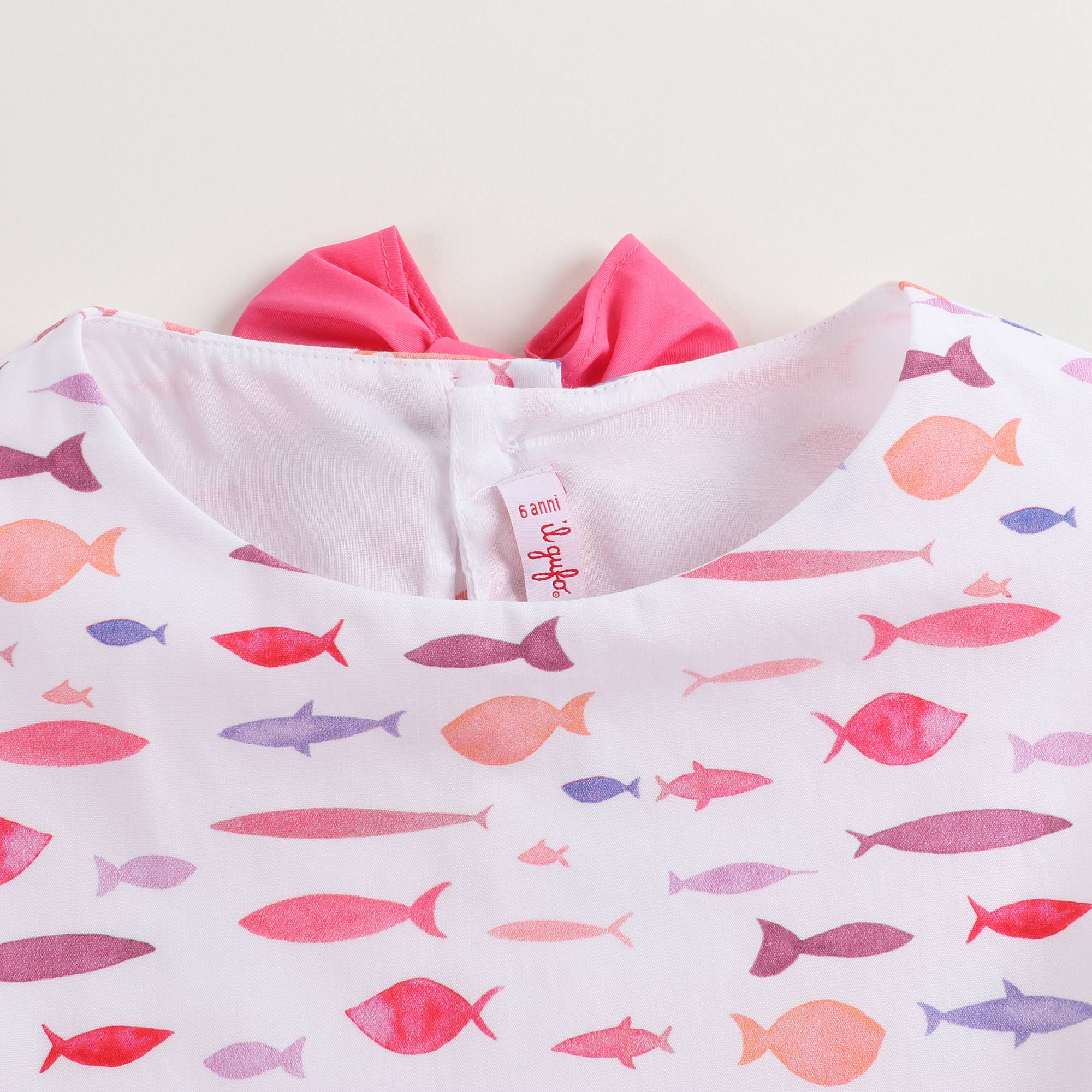 Girls Pink Printed Cotton Dress