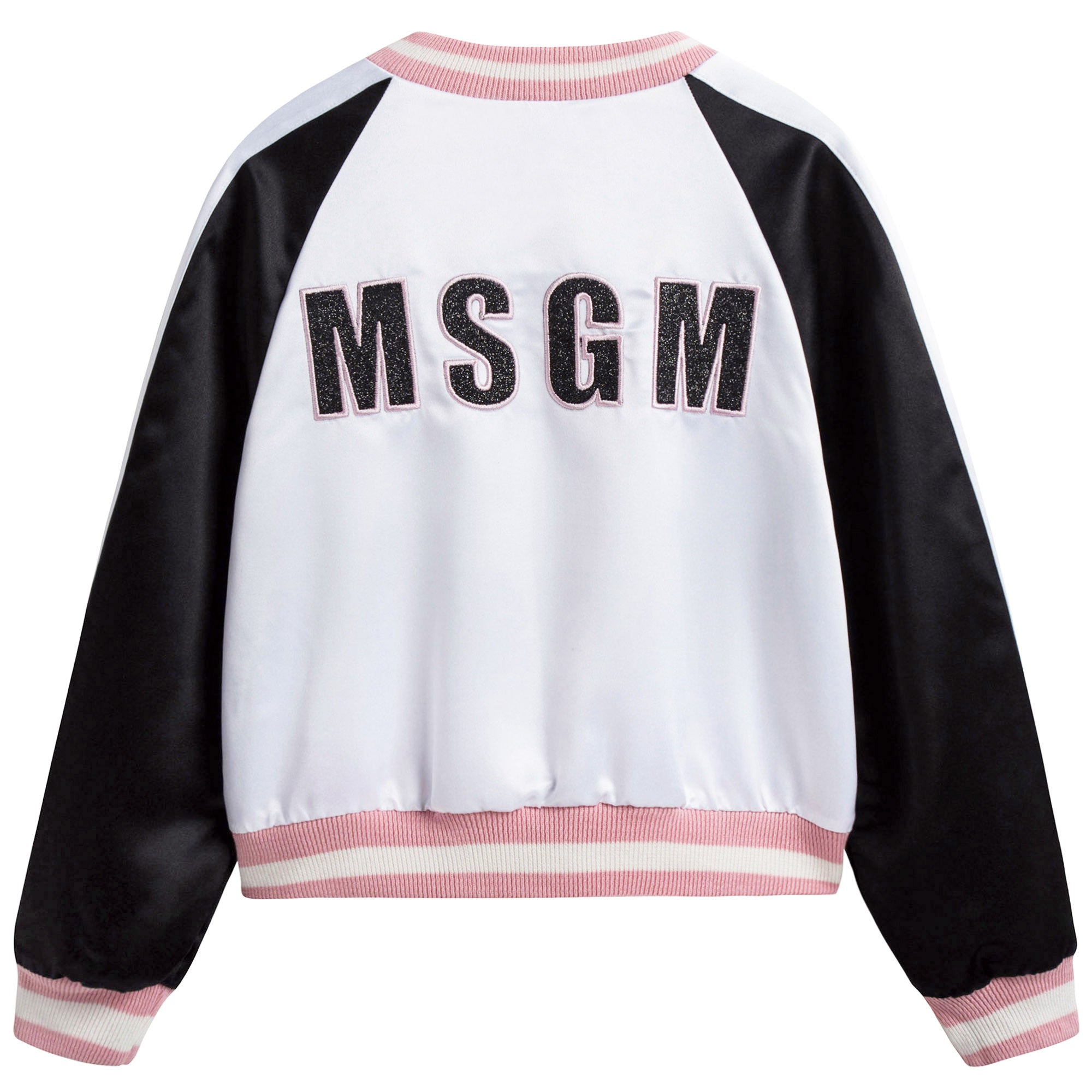 Girls White & Black Logo Jacket