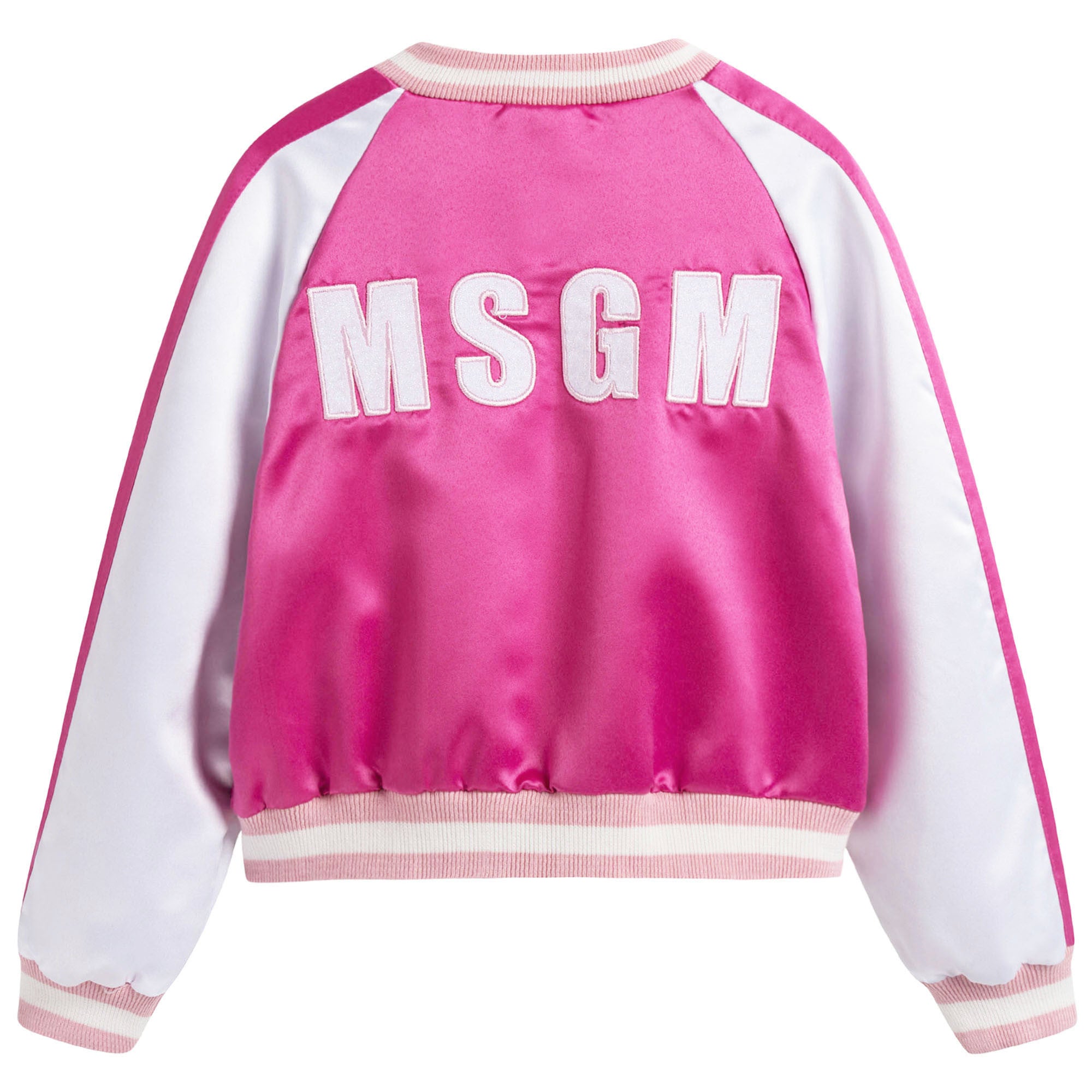 Girls White & Pink Logo Jacket
