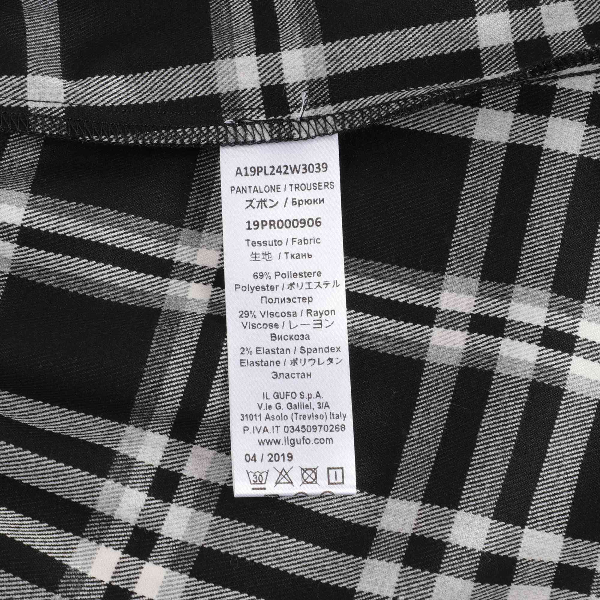 Girls Black Check Straight Trousers