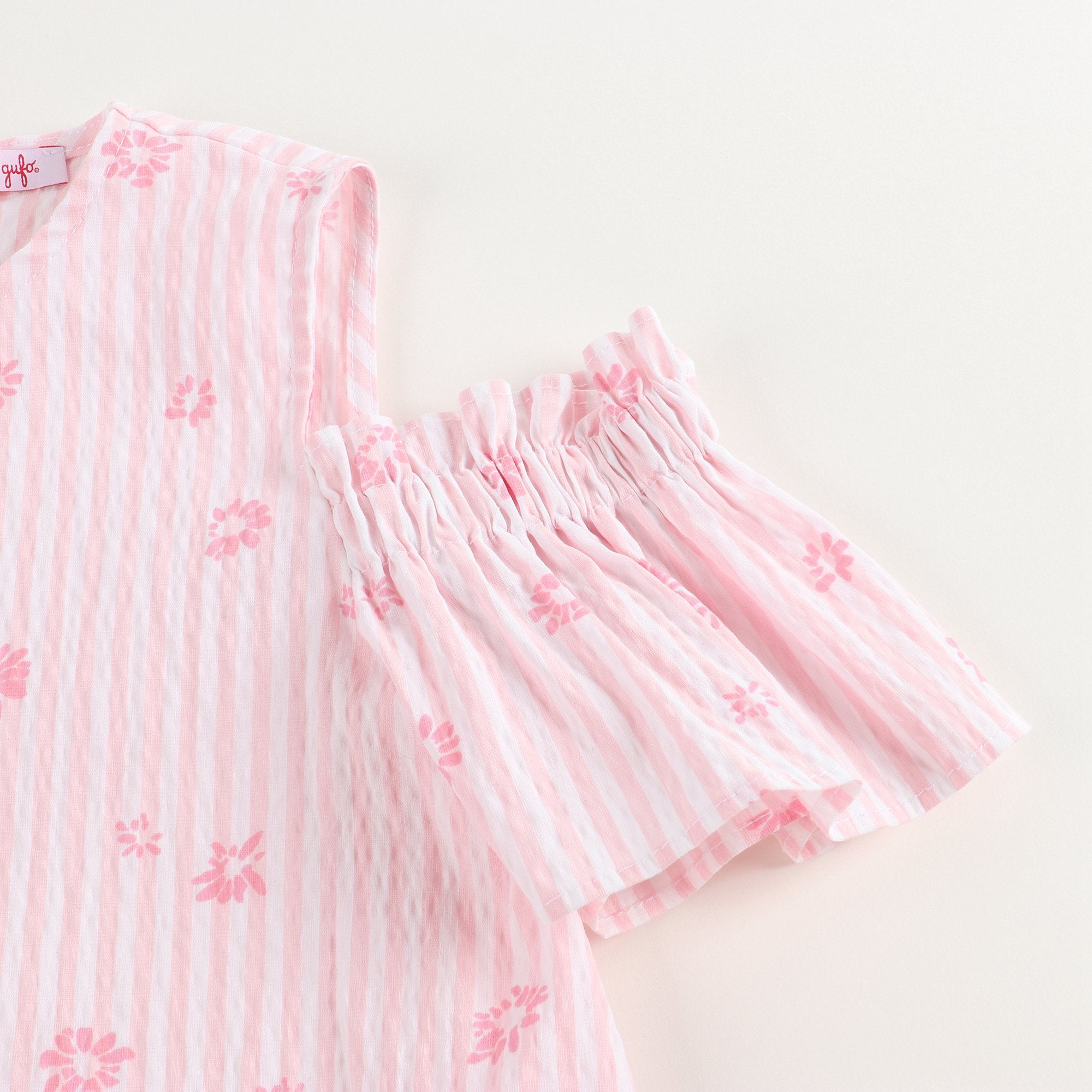 Girls Light Pink Floral Cotton Dress