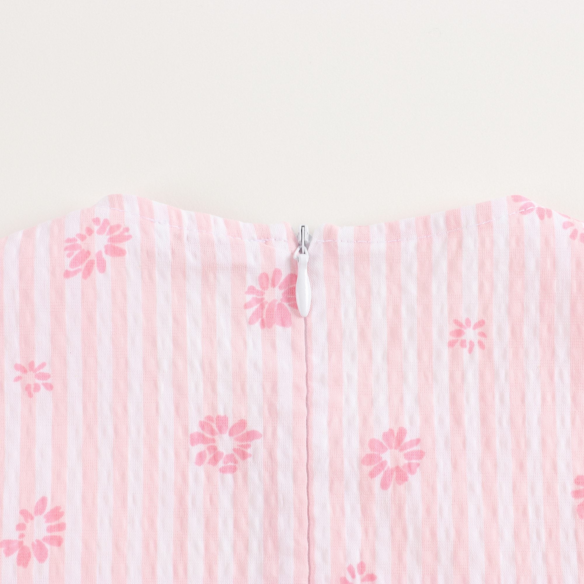Girls Light Pink Floral Cotton Dress