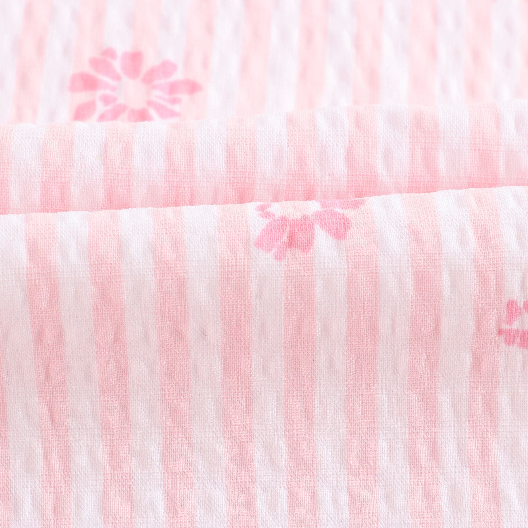 Girls Light Pink Floral Cotton Dress