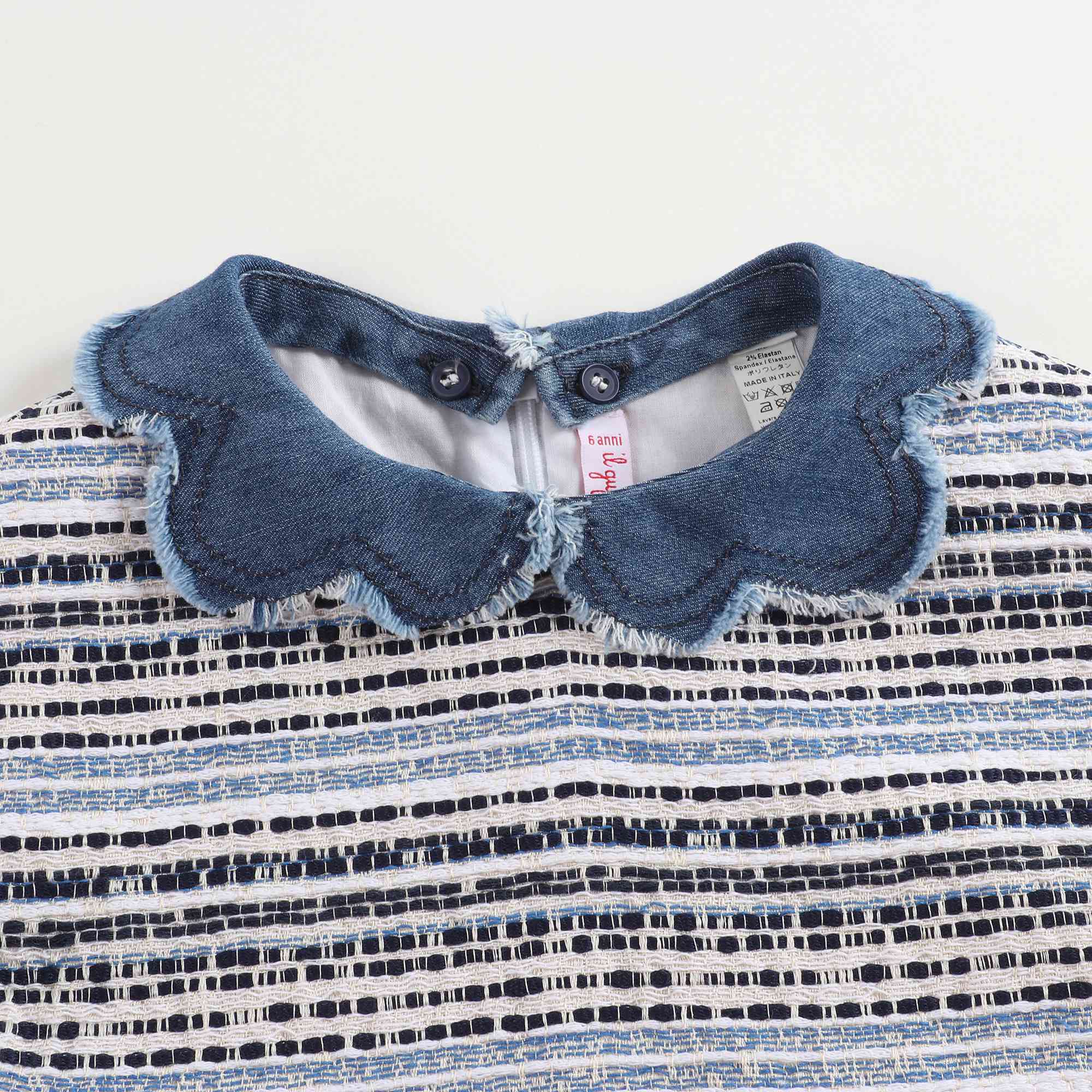 Girls Denim Blue Stripes Dress