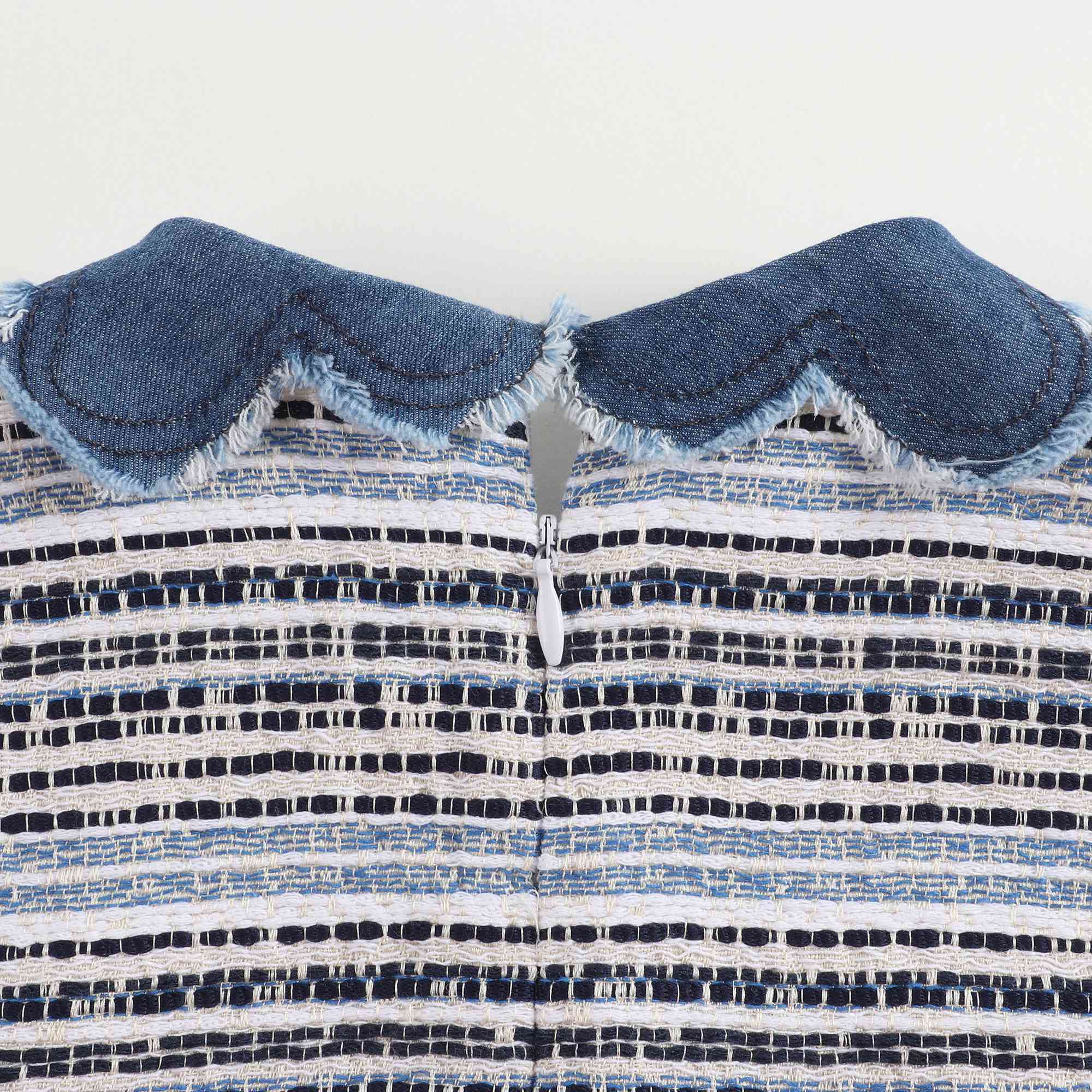 Girls Denim Blue Stripes Dress
