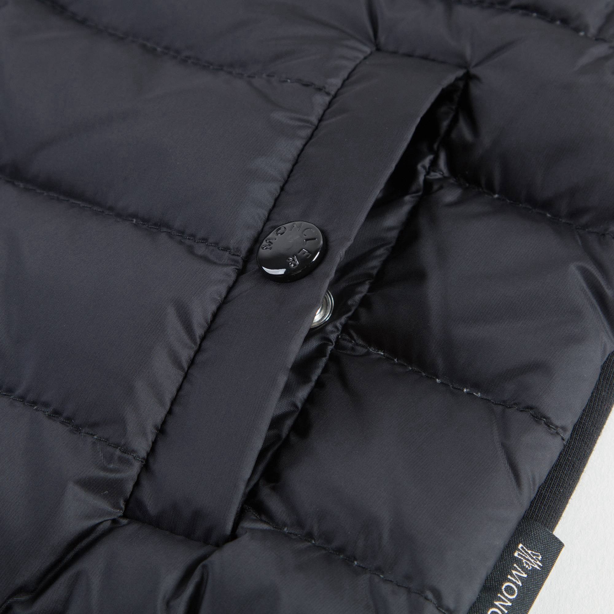 Girls Black Down Padded Cardigan With Flounces