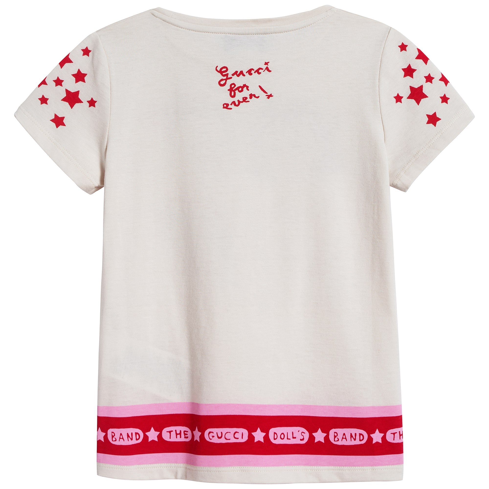 Girls Beige Printed Cotton T-shirt