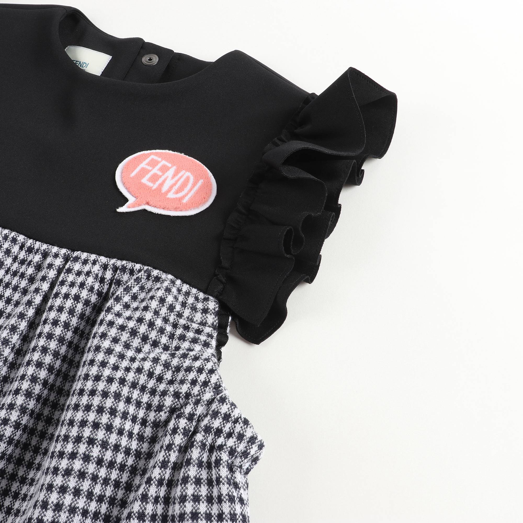 Girls Black Check Rompers