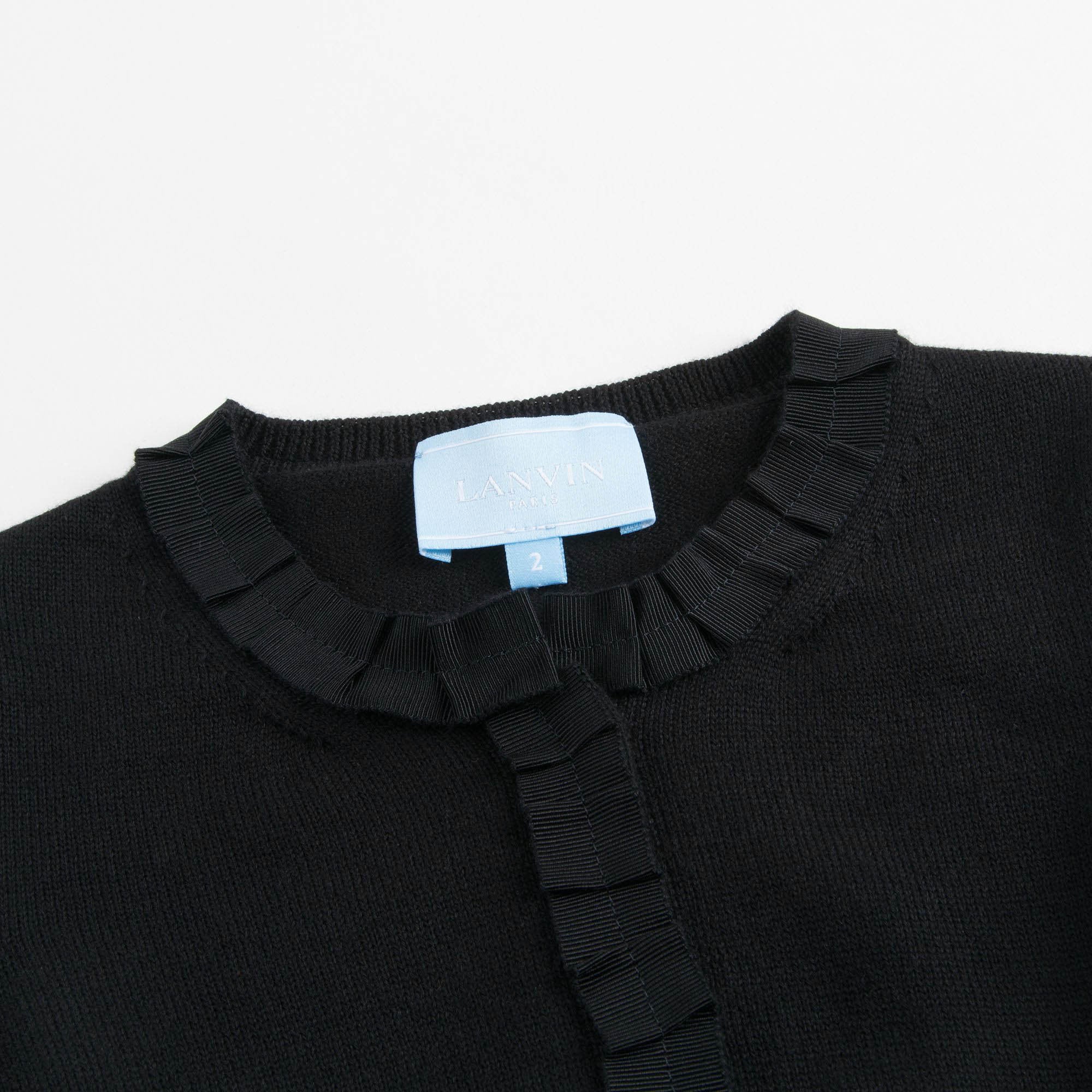 Girls Black Cotton Cardigan