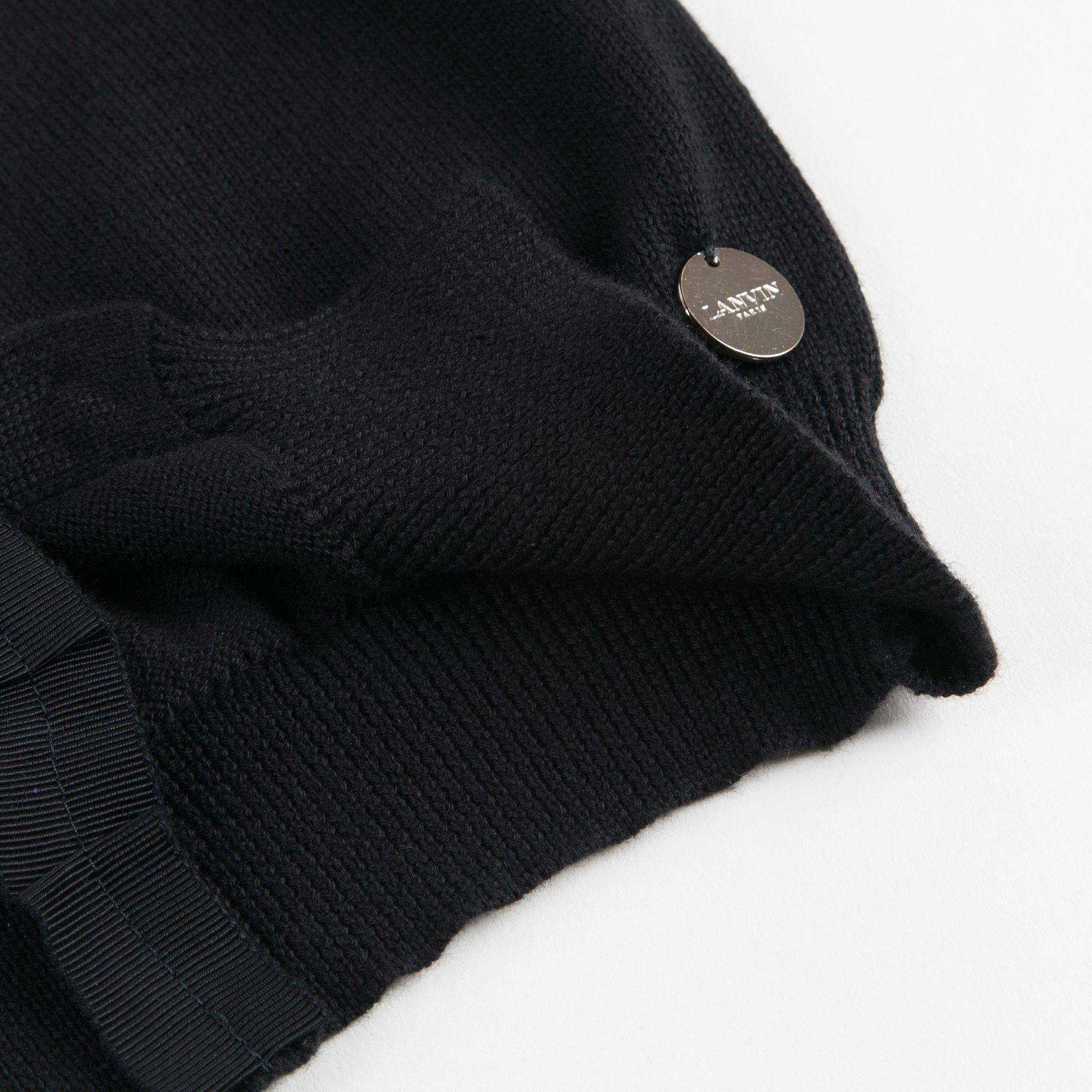 Girls Black Cotton Cardigan