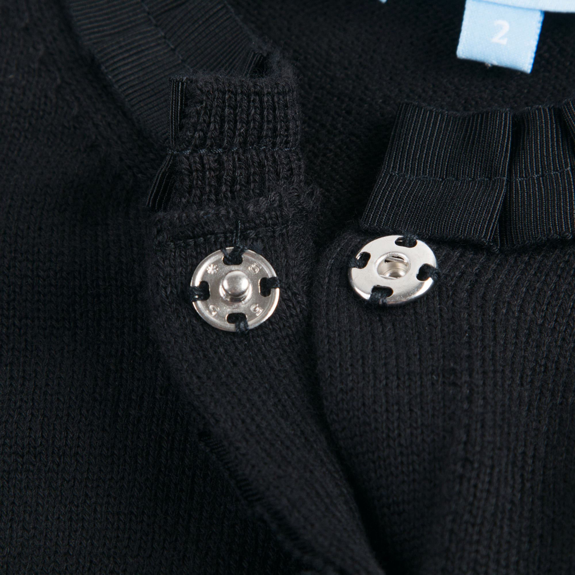 Girls Black Cotton Cardigan