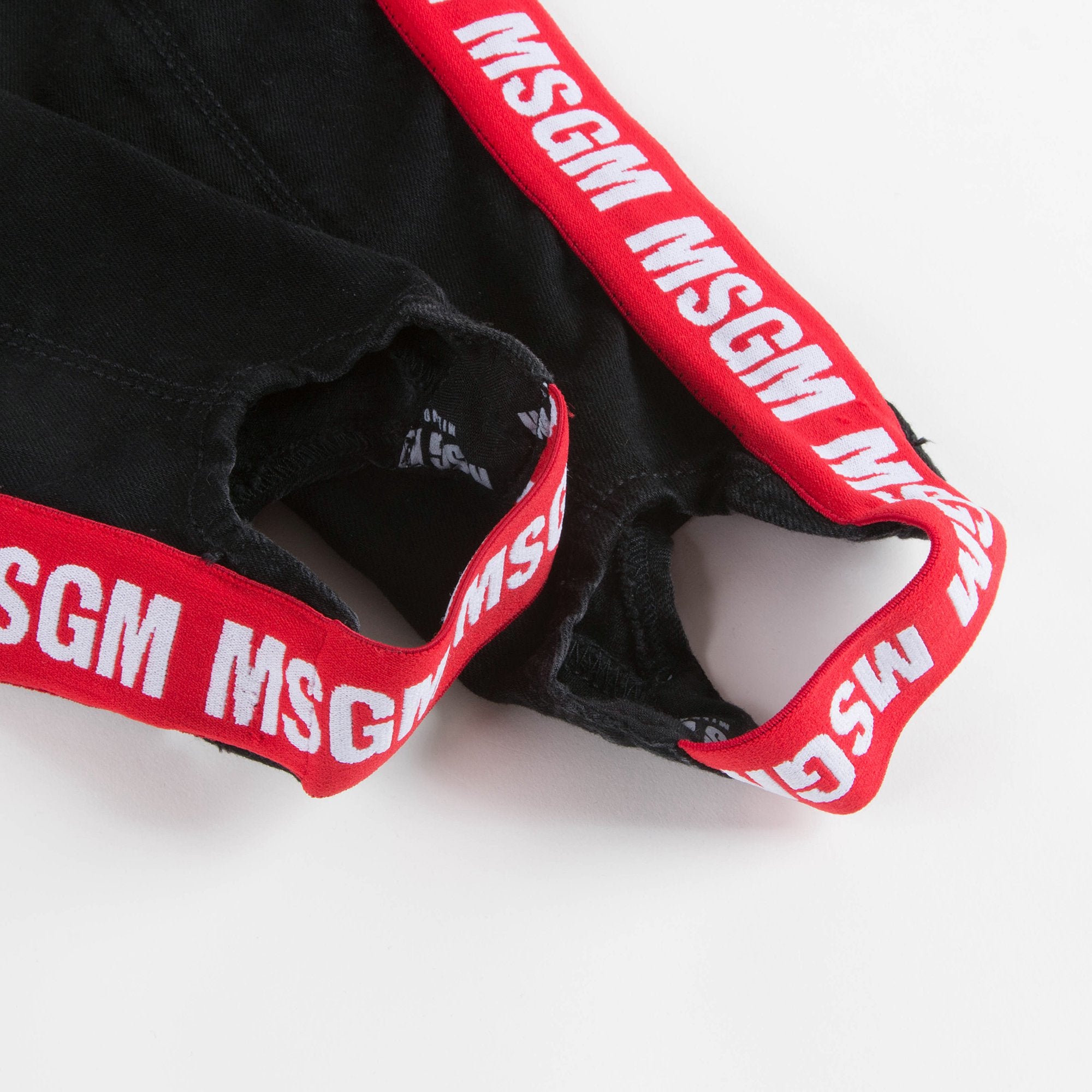 Girls Black Logo Cotton Trousers