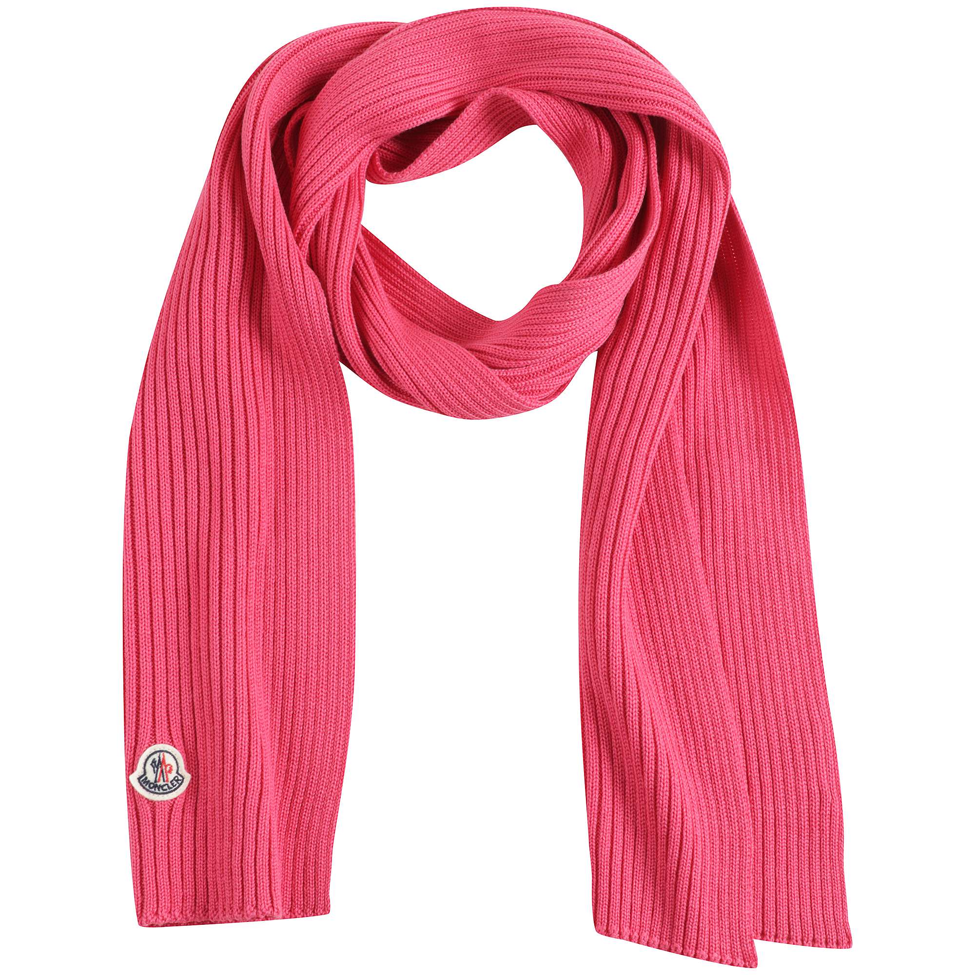 Girls Dark Pink Virgin Wool Hat & Scarf Set