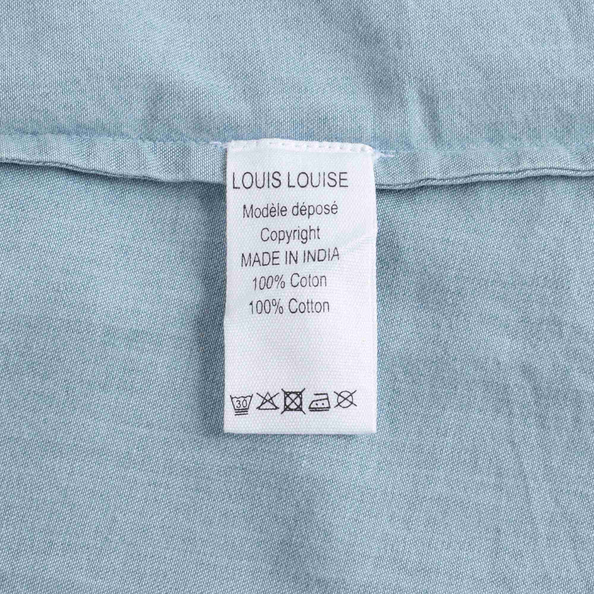 Baby Girls Blue Embroidered Cotton Dress