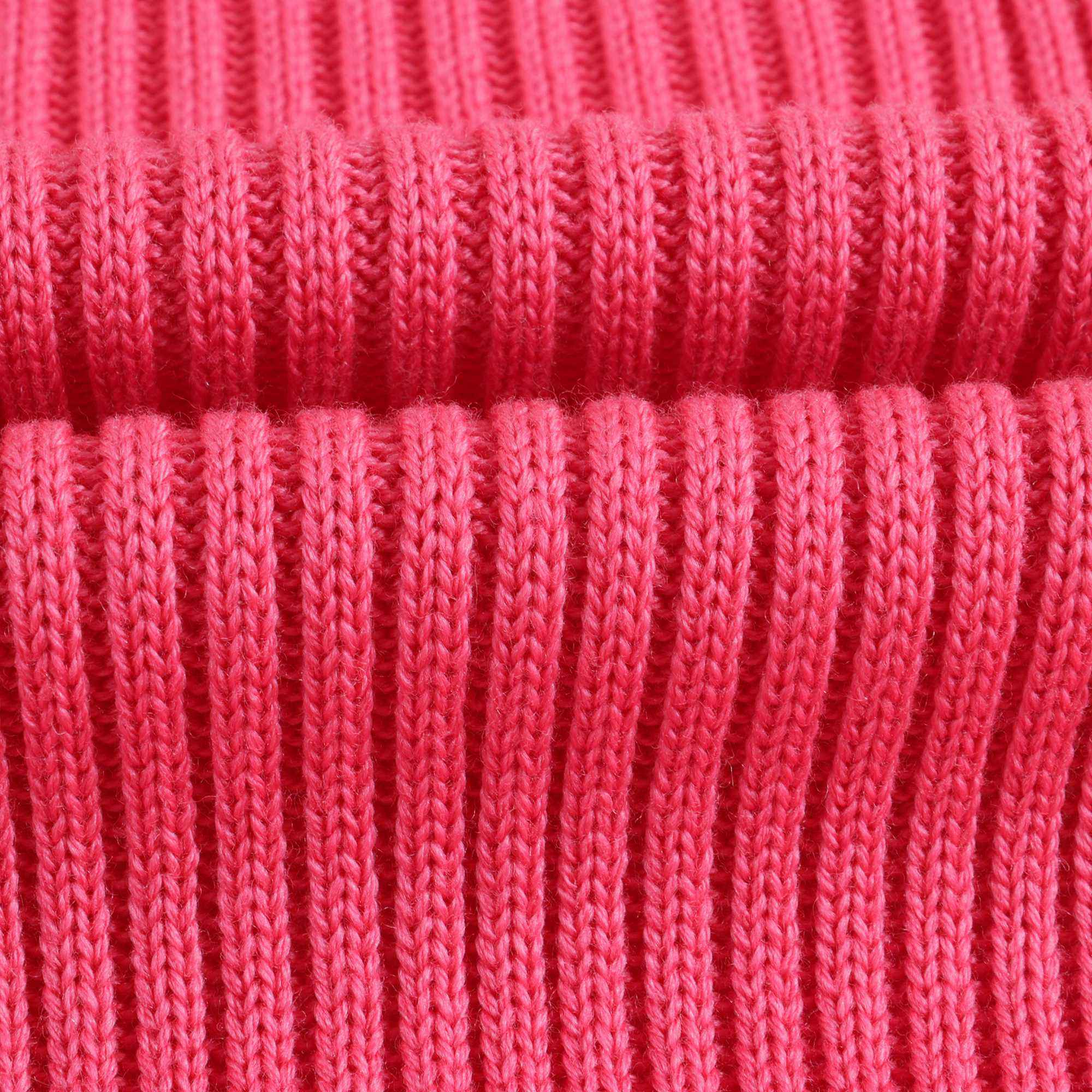 Girls Dark Pink Virgin Wool Hat & Scarf Set