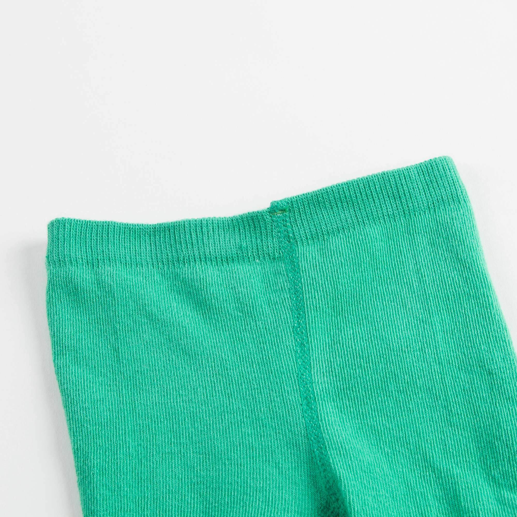 Girls Green Panda Printed Tights