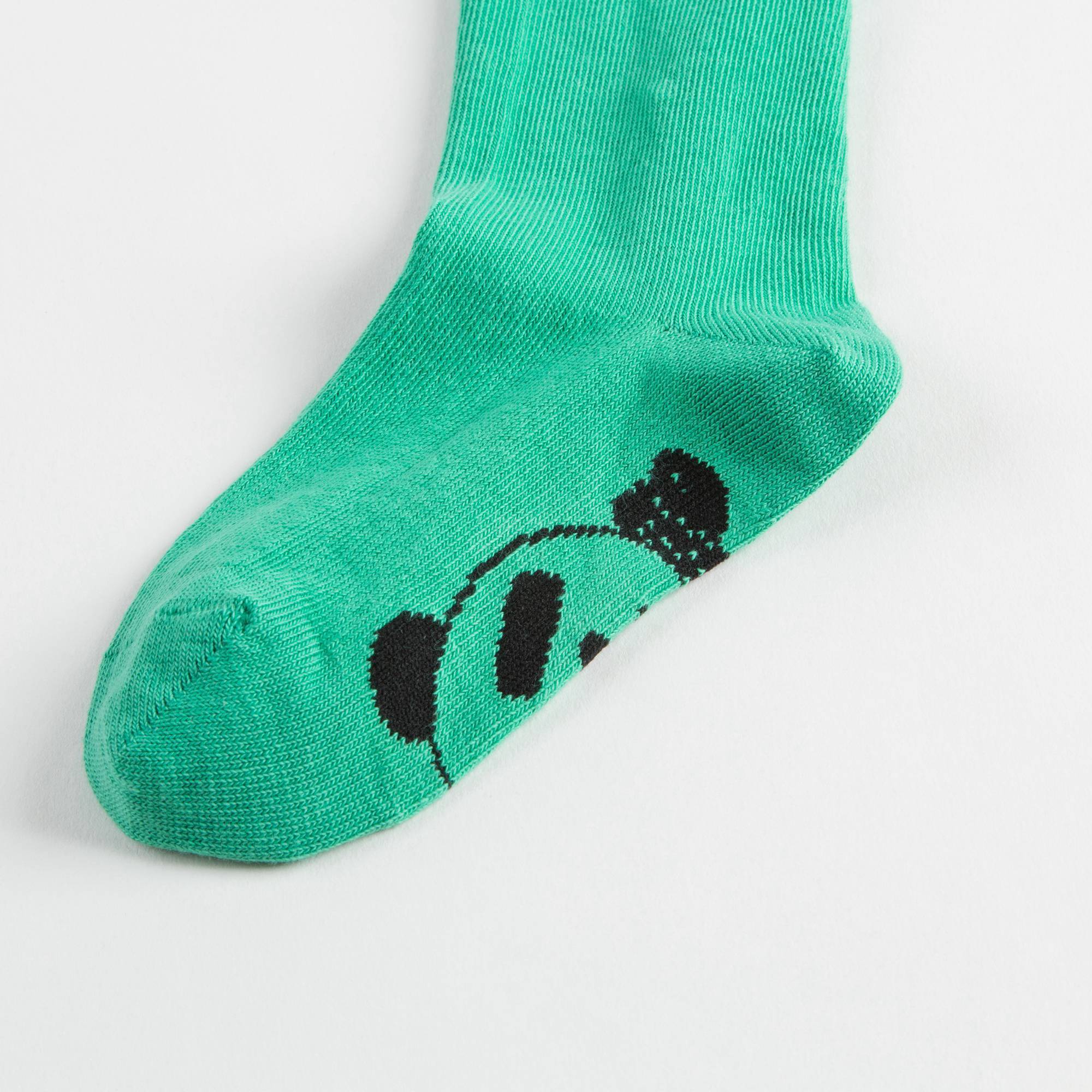Girls Green Panda Printed Tights