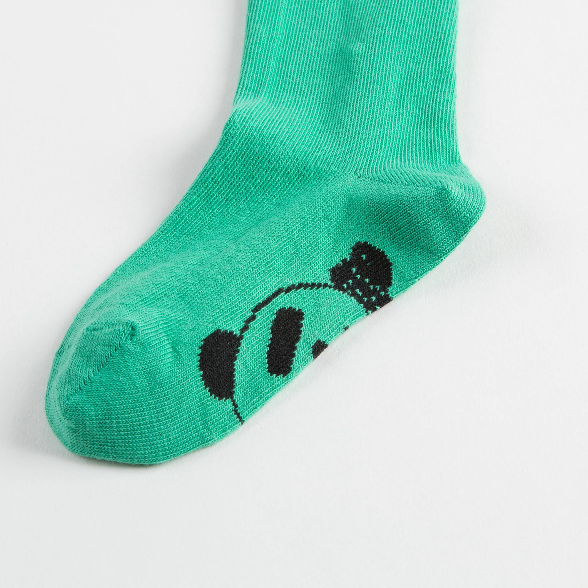 Girls Green Panda Printed Tights