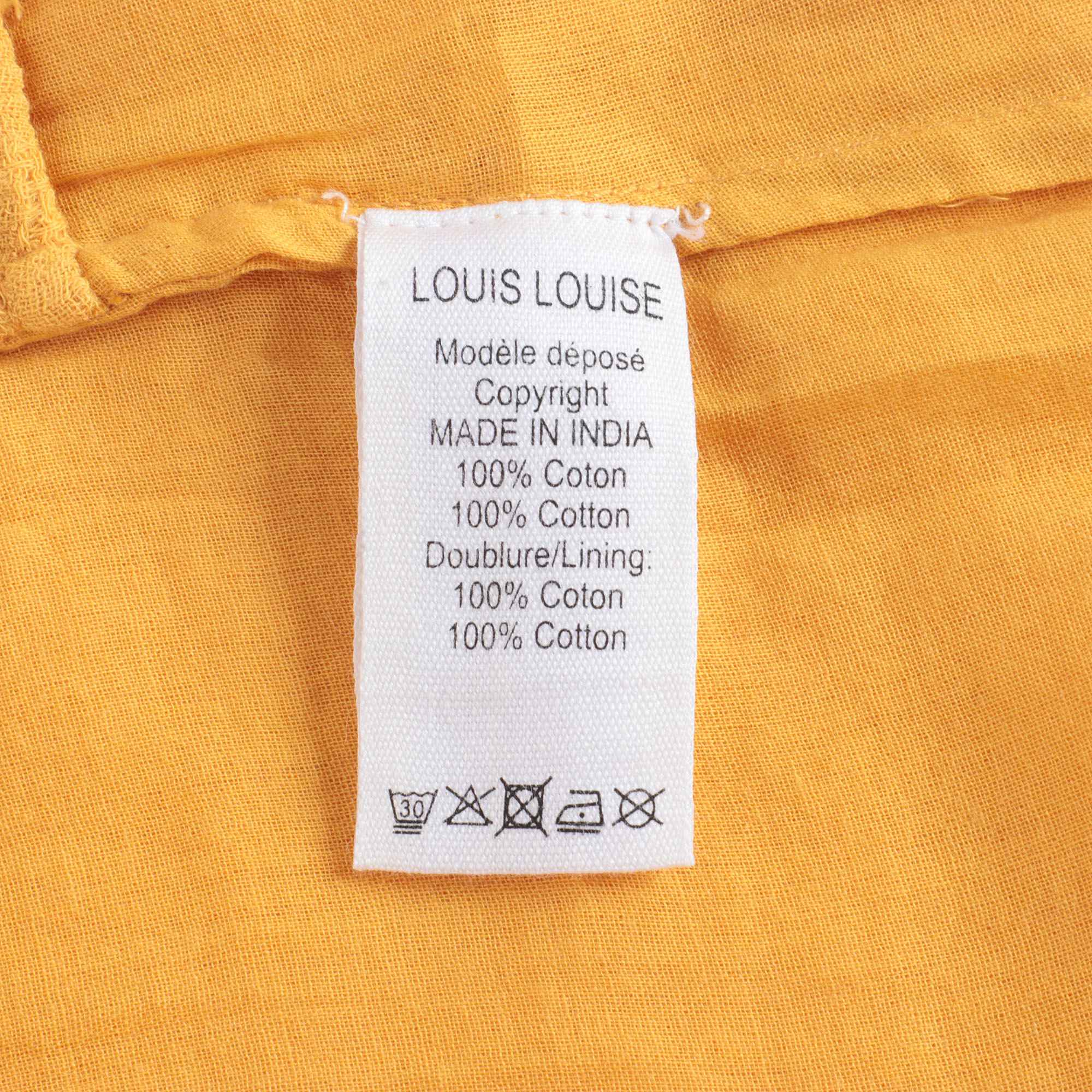 Girls Yellow Embroidered Cotton Dress