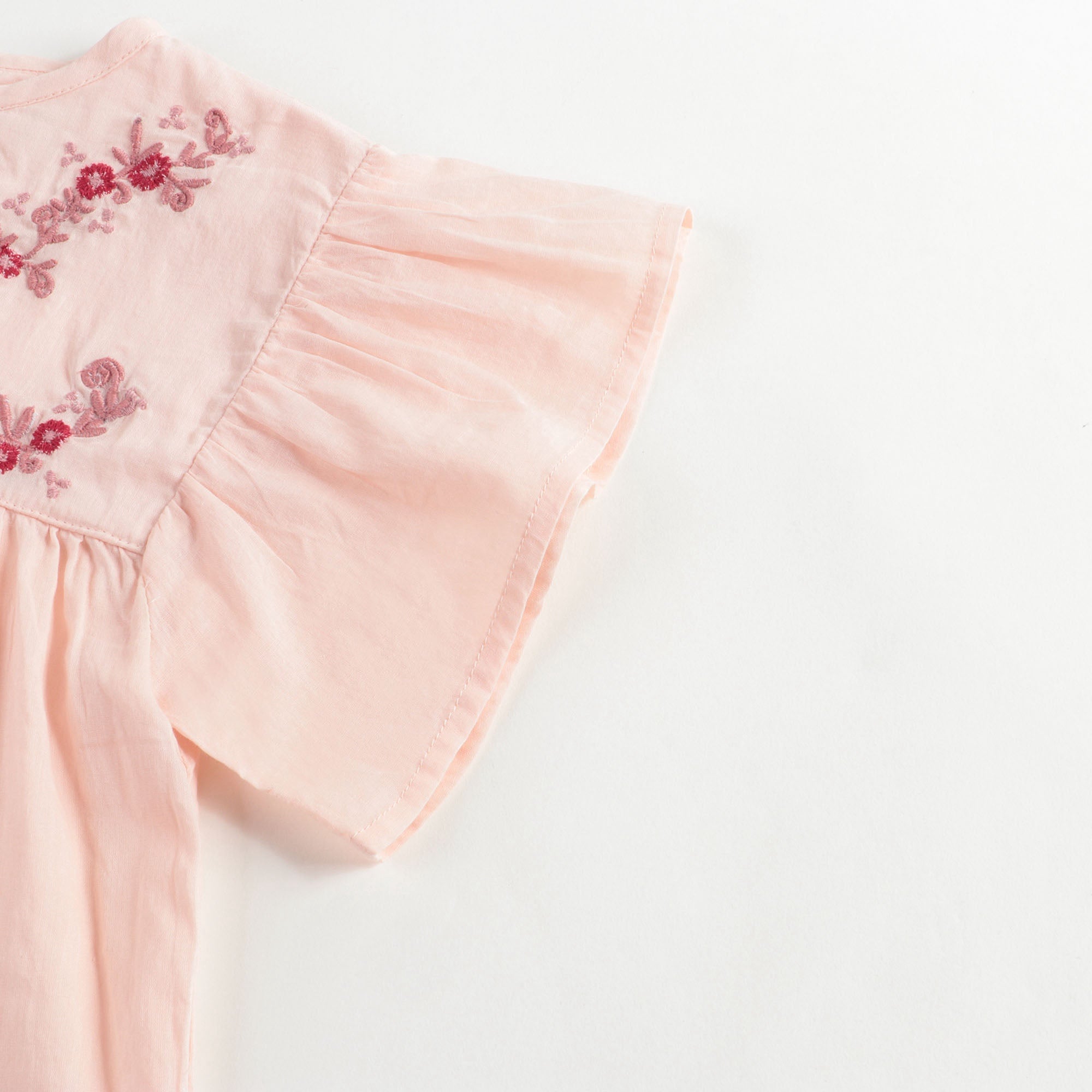 Girls Pink Embroidered Cotton Top