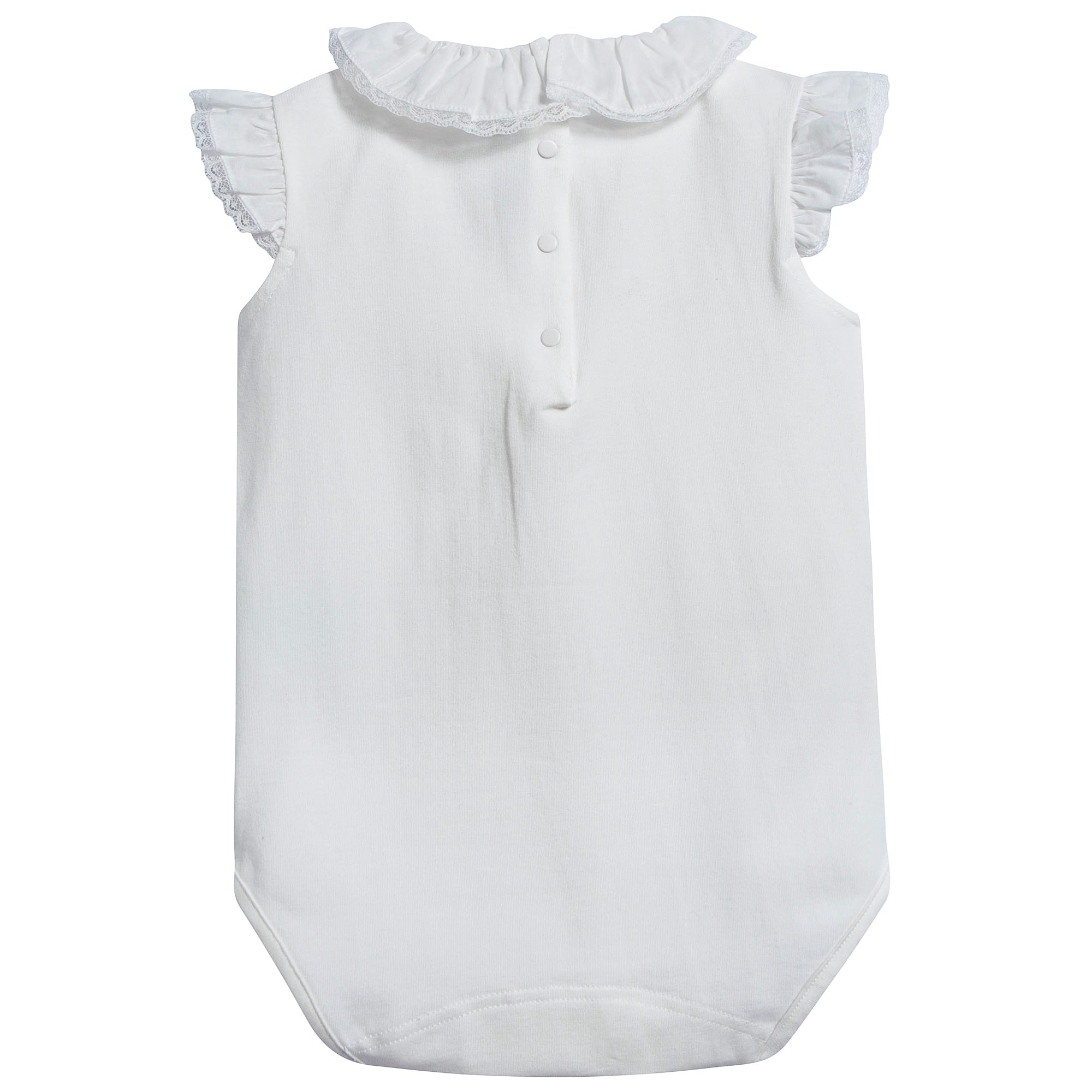 Baby Girls Nacre With "Argent TC" Cotton Babysuit