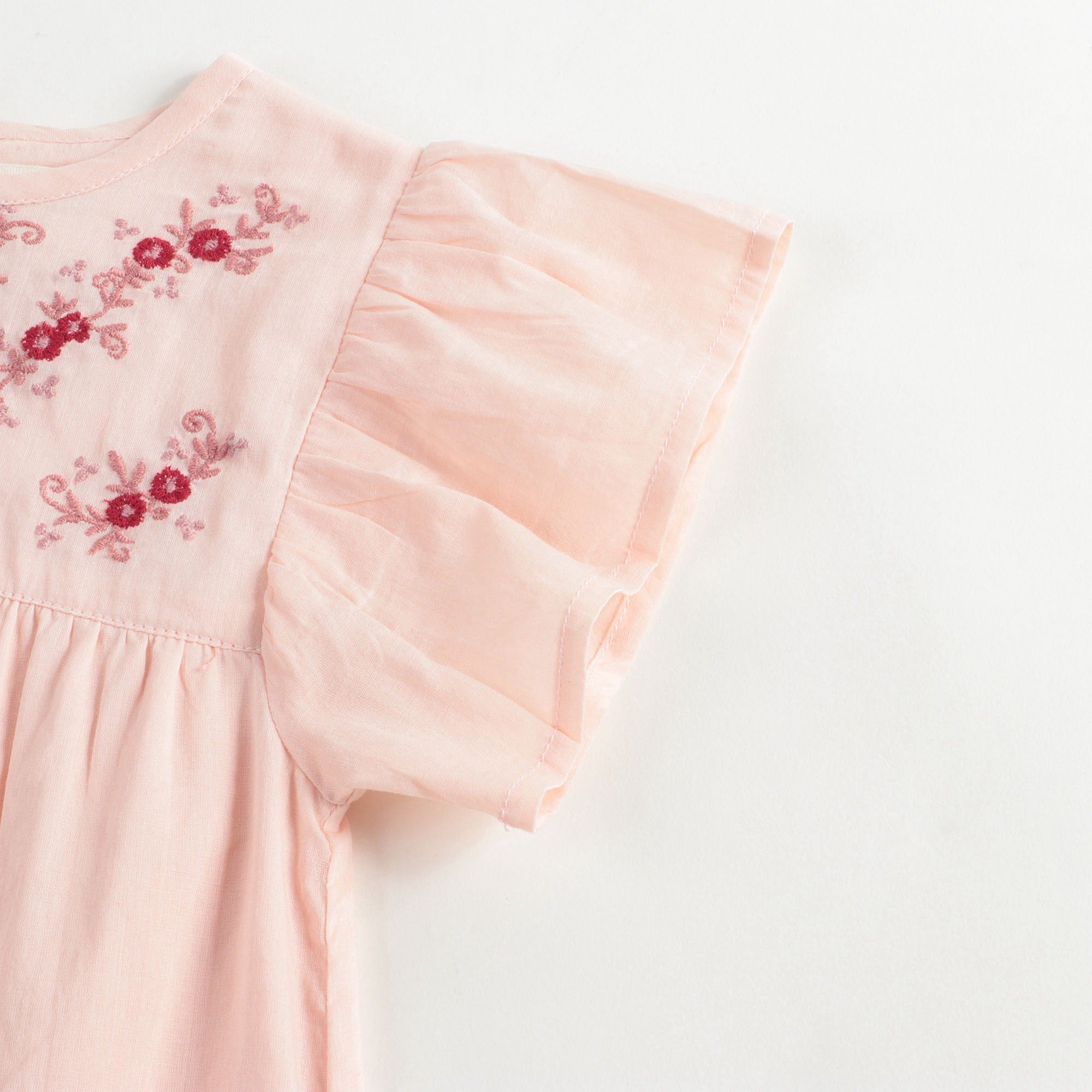 Baby Girls Pink Embroidered Cotton Dress