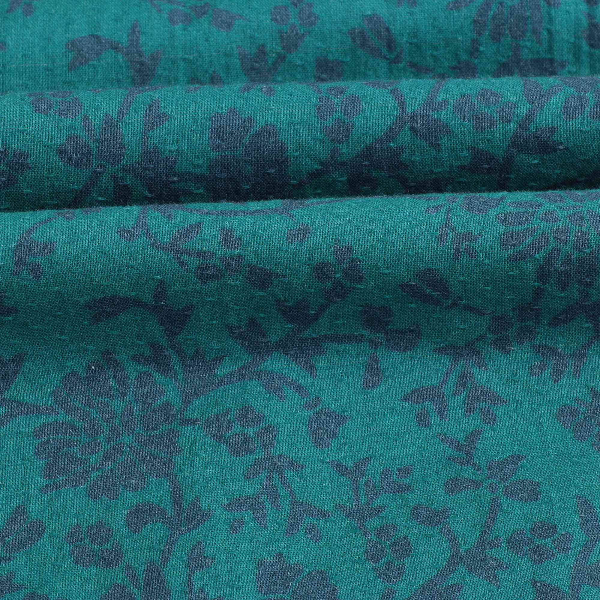 Girls Green Floral Cotton Dress