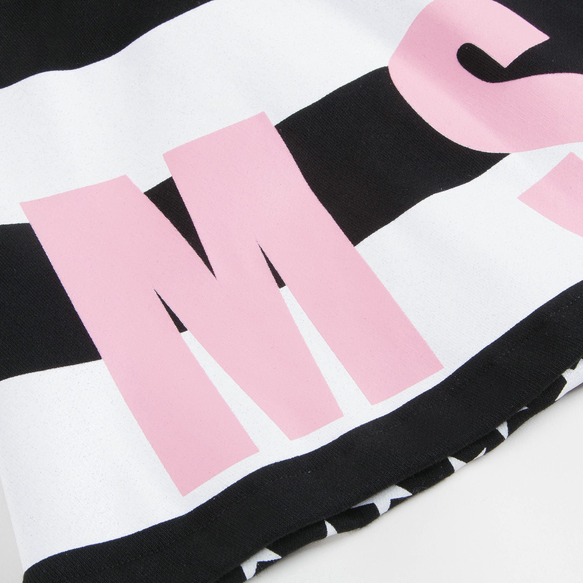 Girls Black & White Striped Cotton Skirt