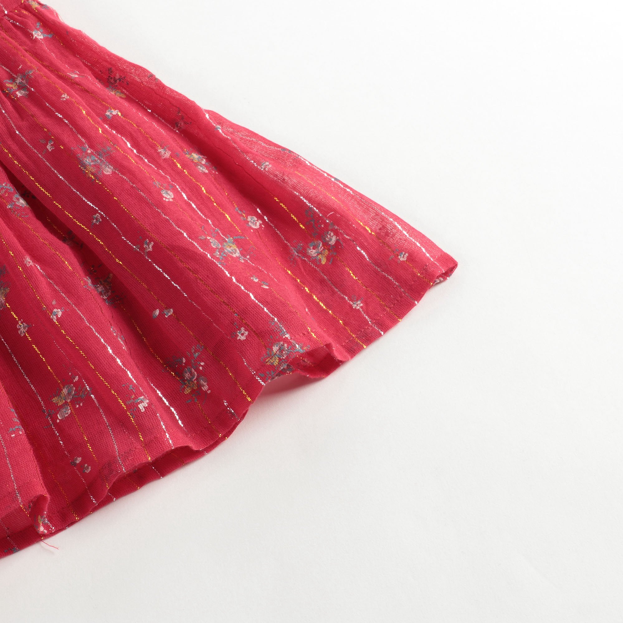 Girls Red Printing Cotton Dress