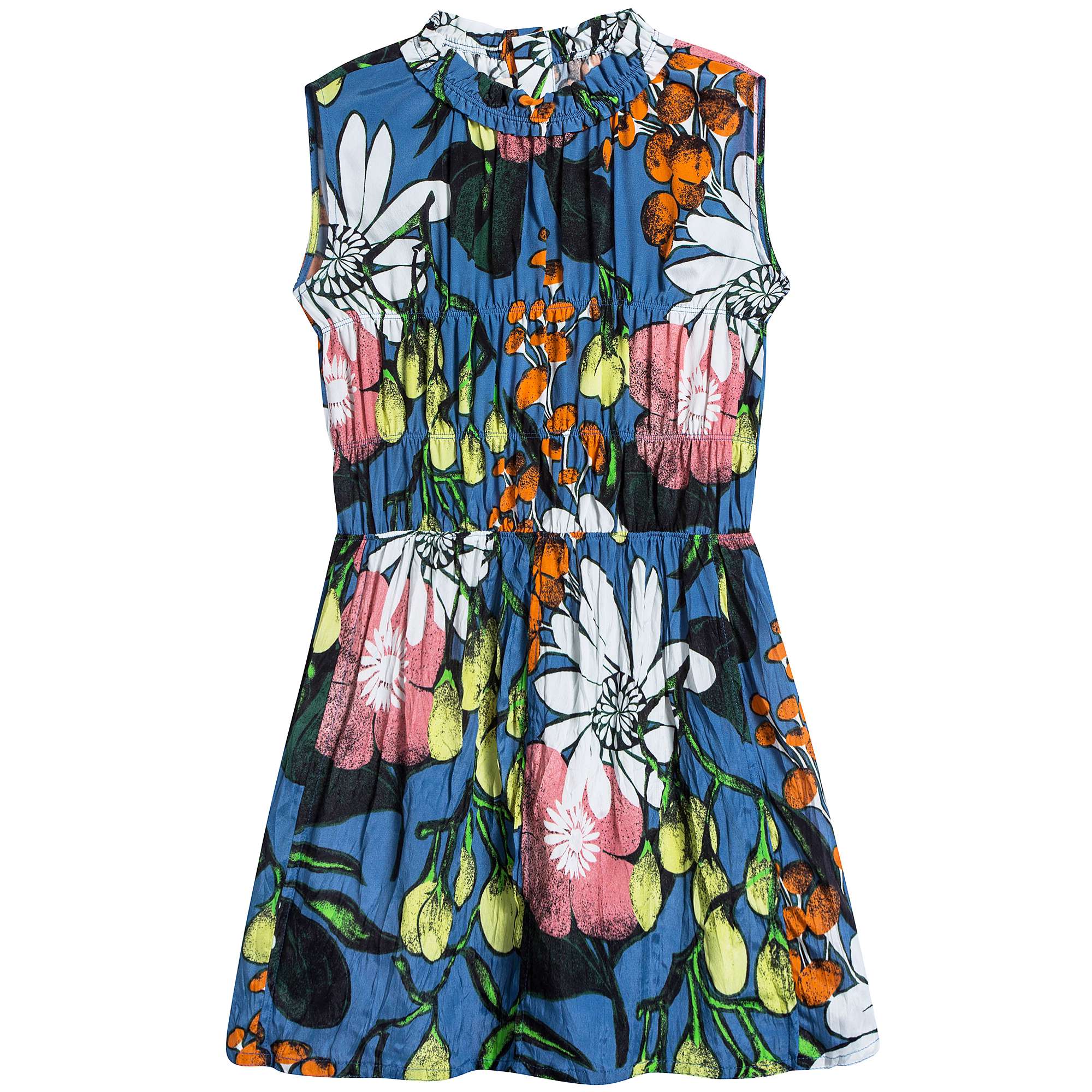 Girls Bright Cobalt Viscose & Silk Dress