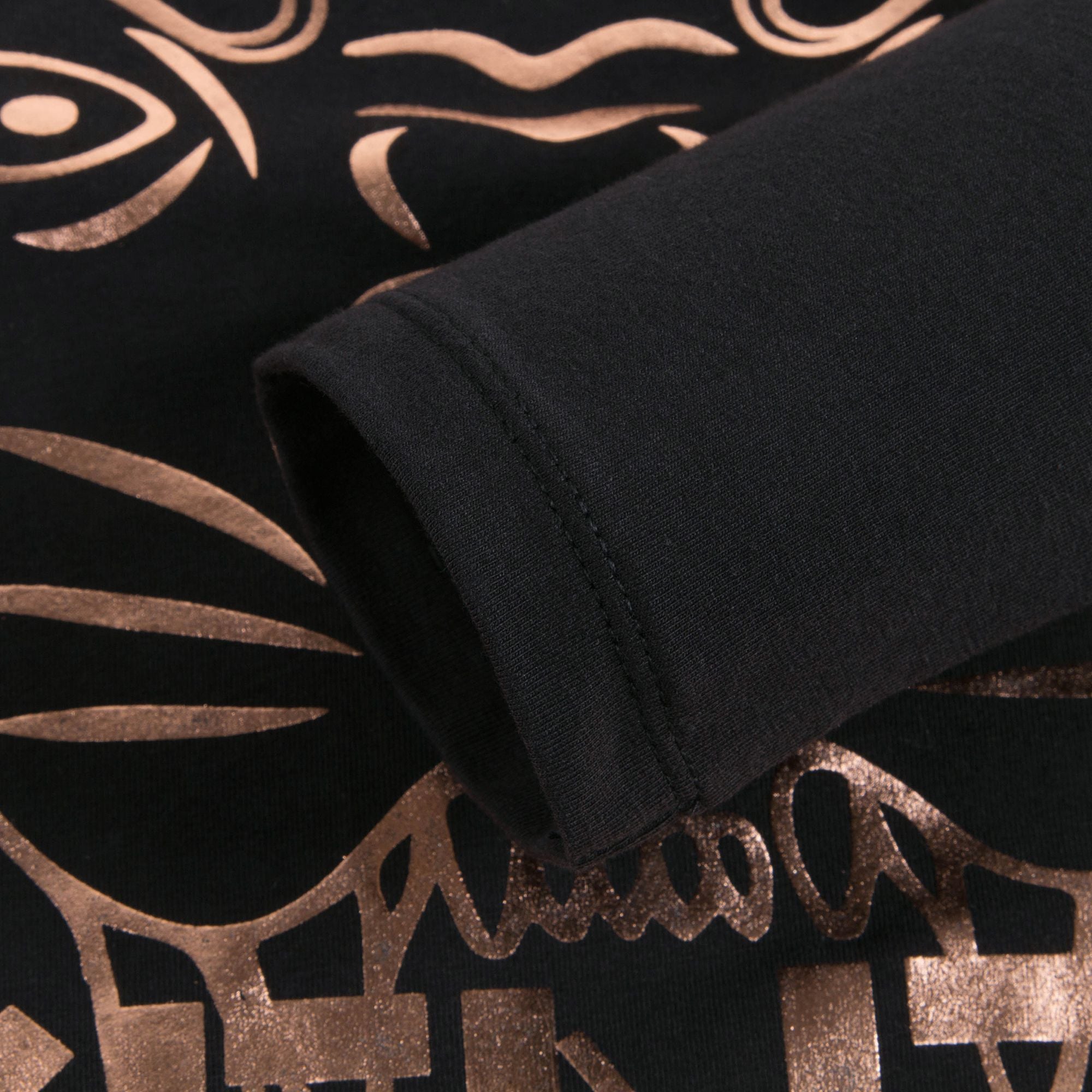Girls Black Tiger Printed Cotton T-shirt