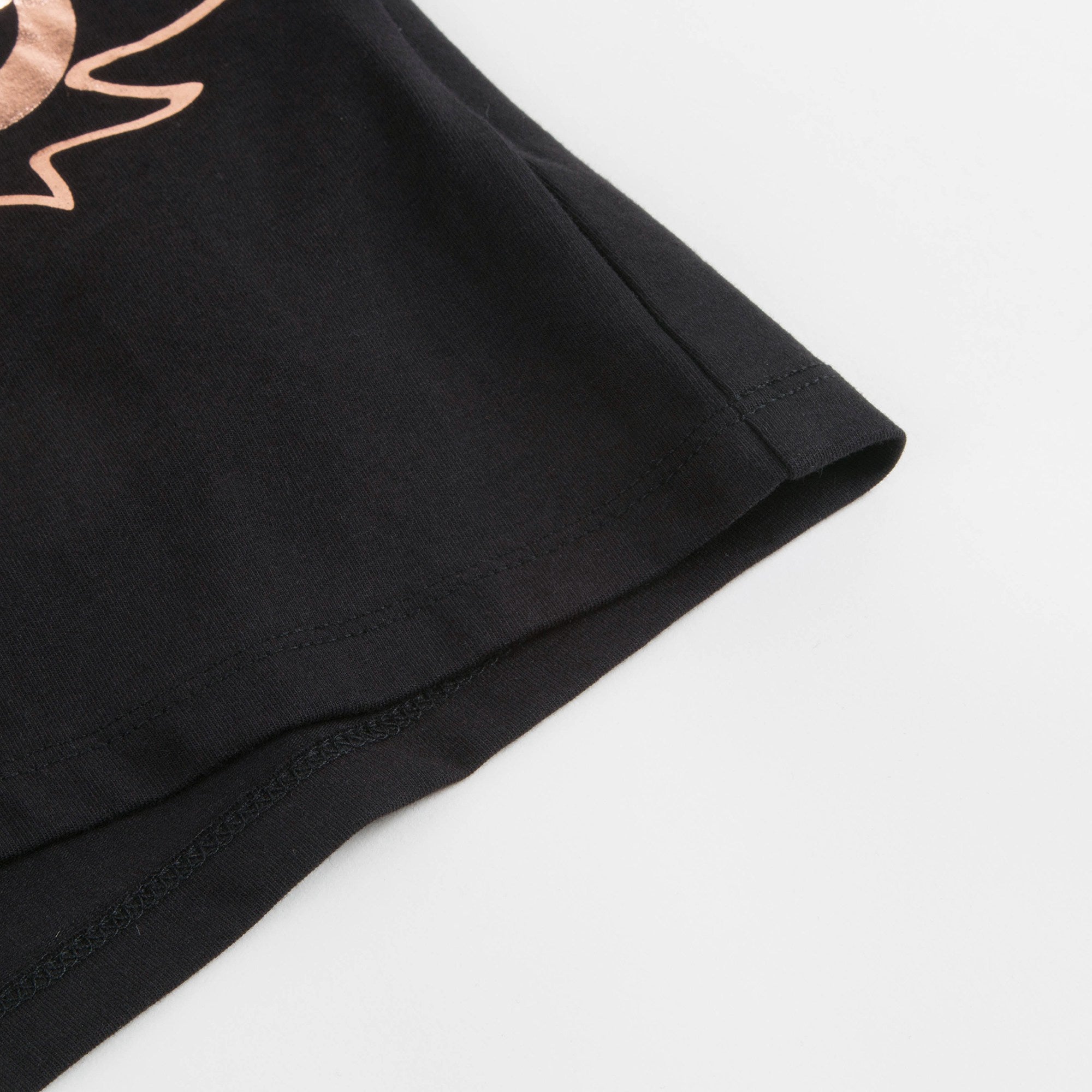 Girls Black Tiger Printed Cotton T-shirt