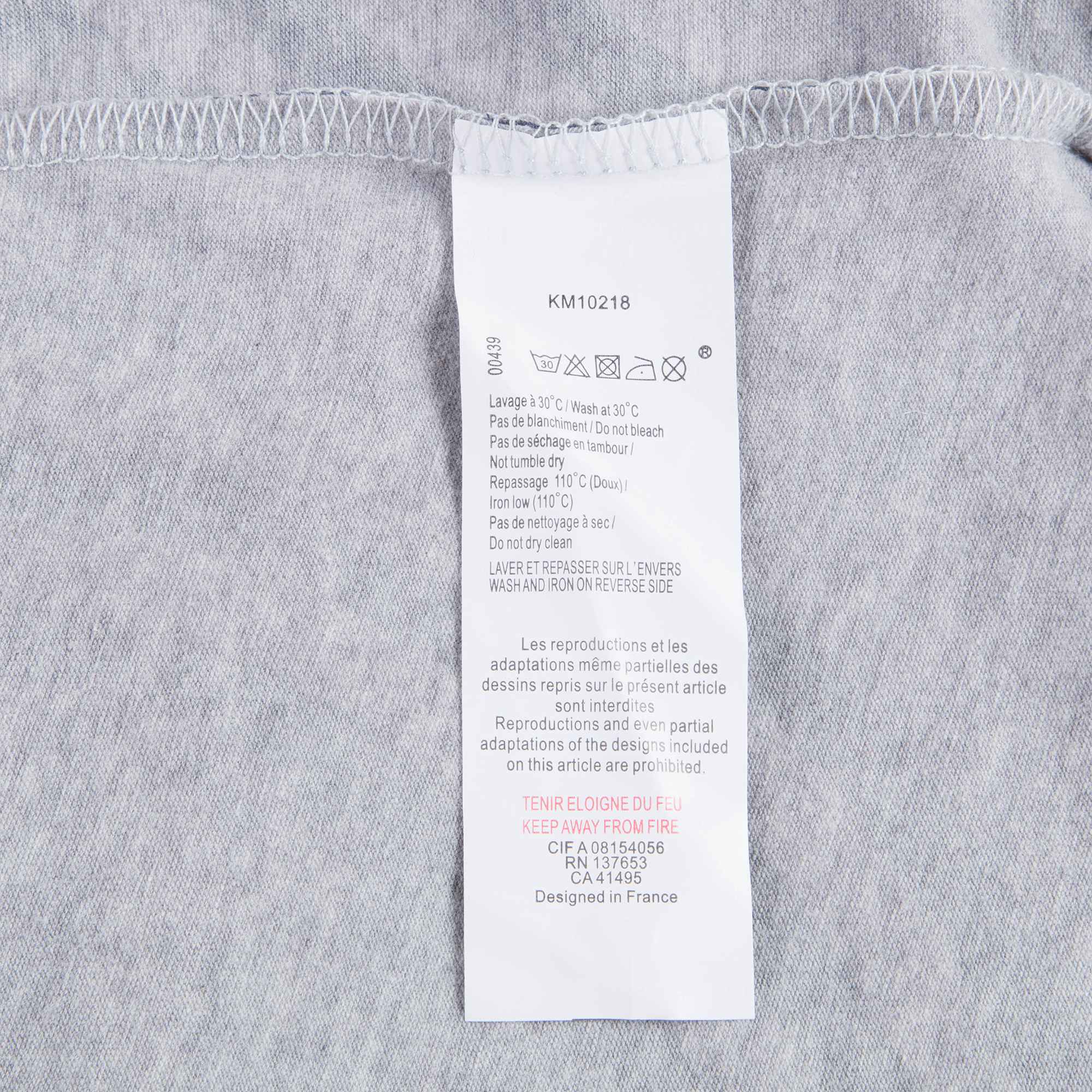 Girls Marl Grey Printed Cotton T-shirt