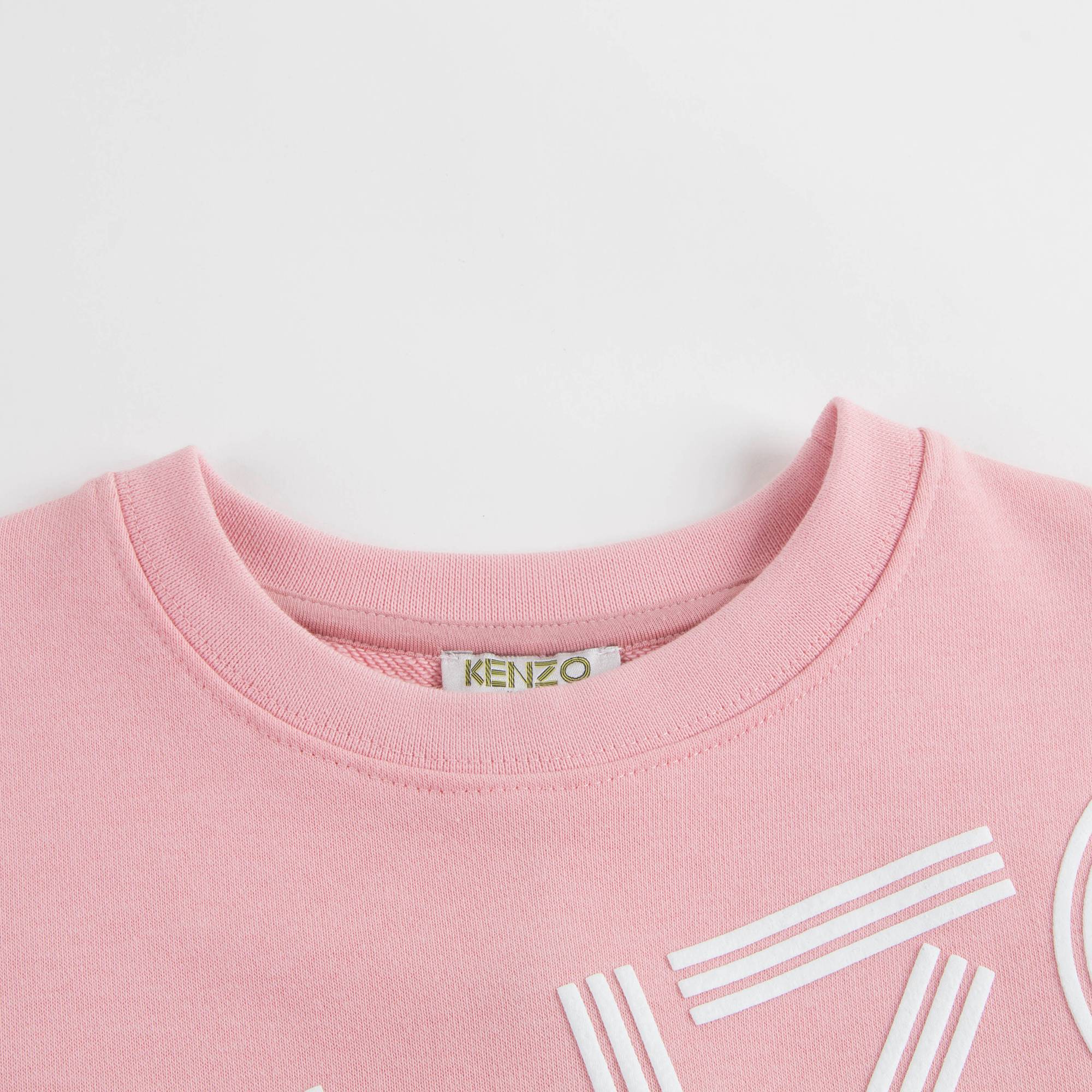 Girls Middle Pink Logo Cotton Dress