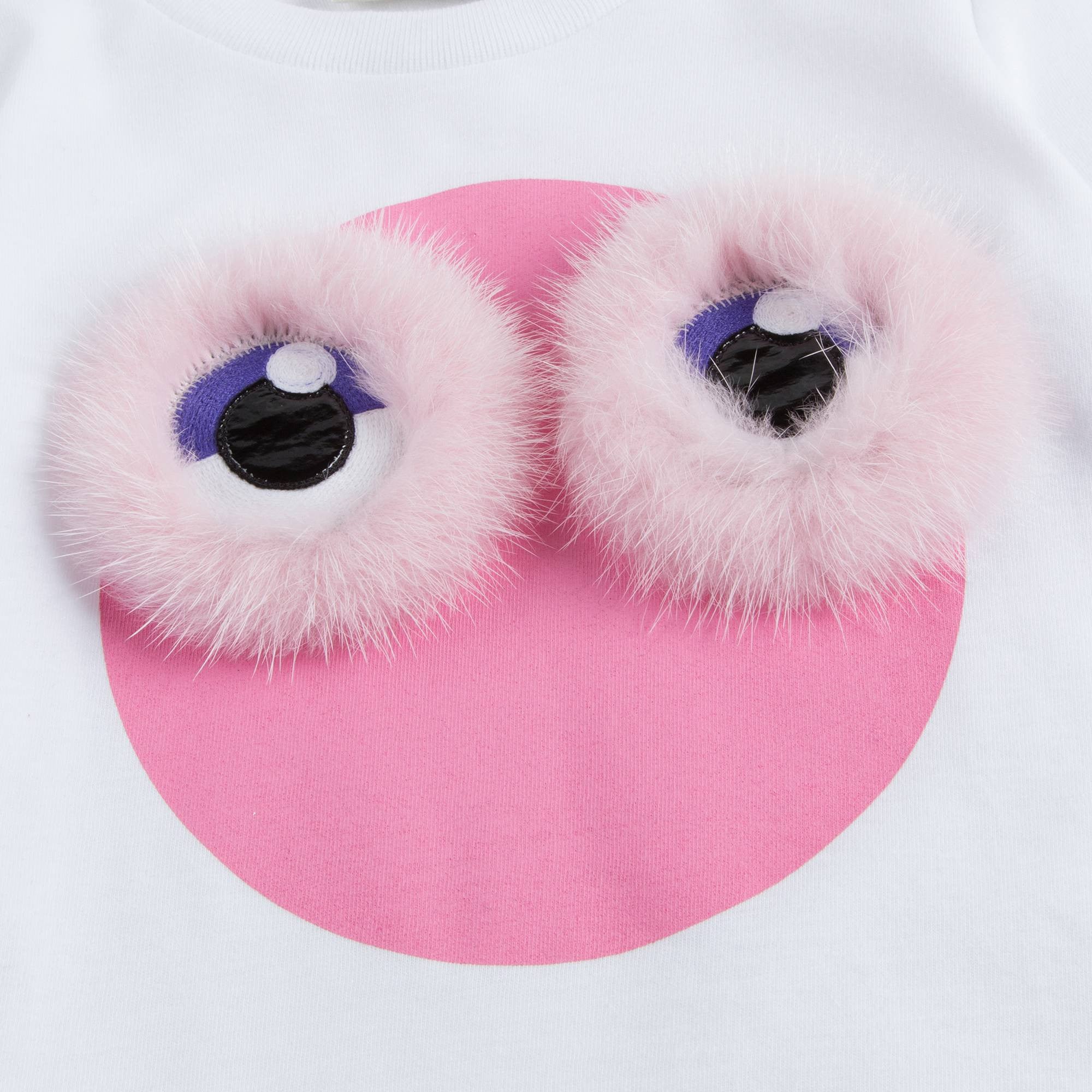 Girls White Cotton T-shirt