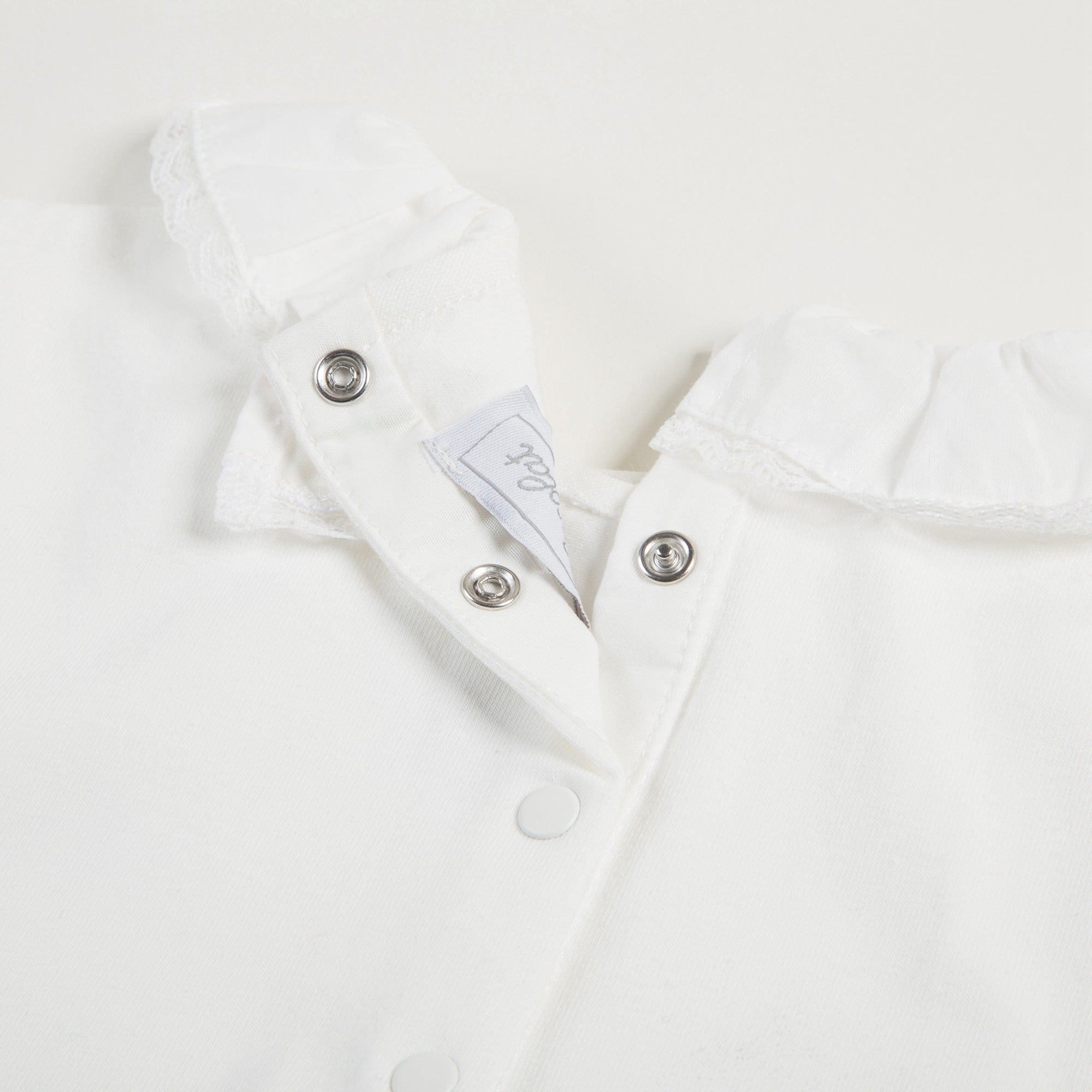 Baby Girls Nacre With "Argent TC" Cotton Babysuit