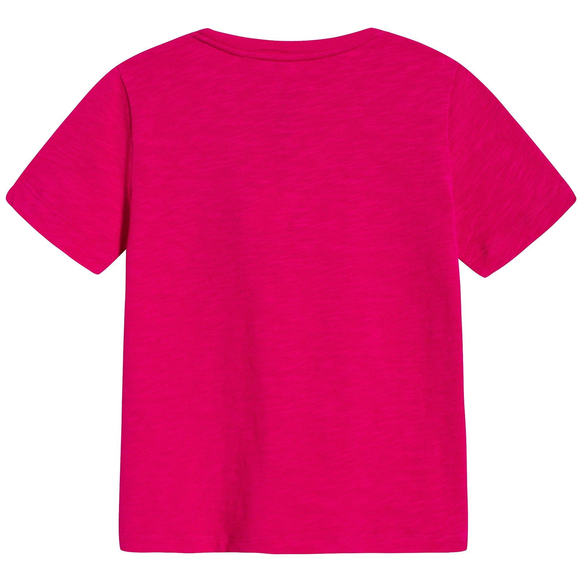 Girls Raspberry Pink Logo Cotton T-shirt