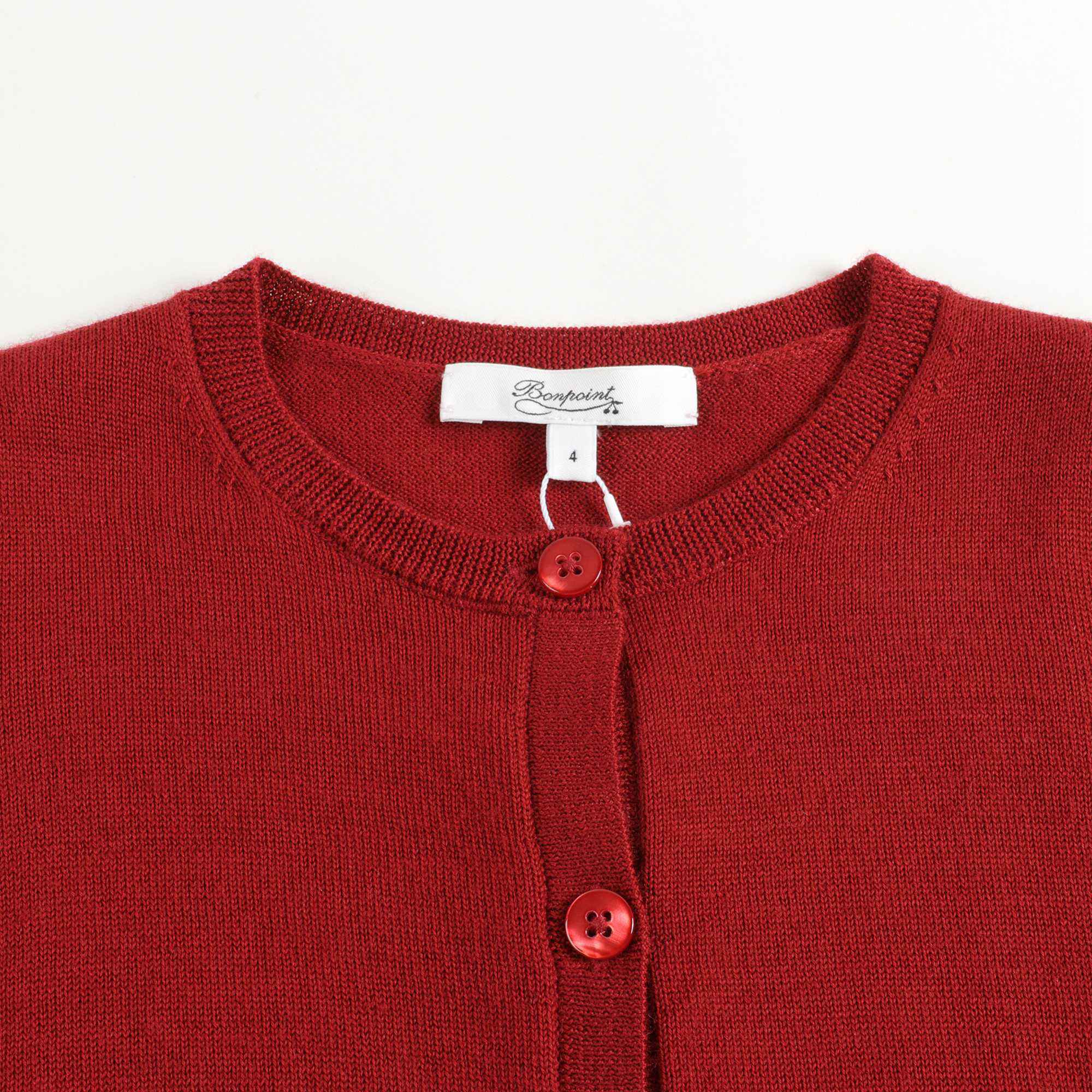 Girls Red Wool Cardigan