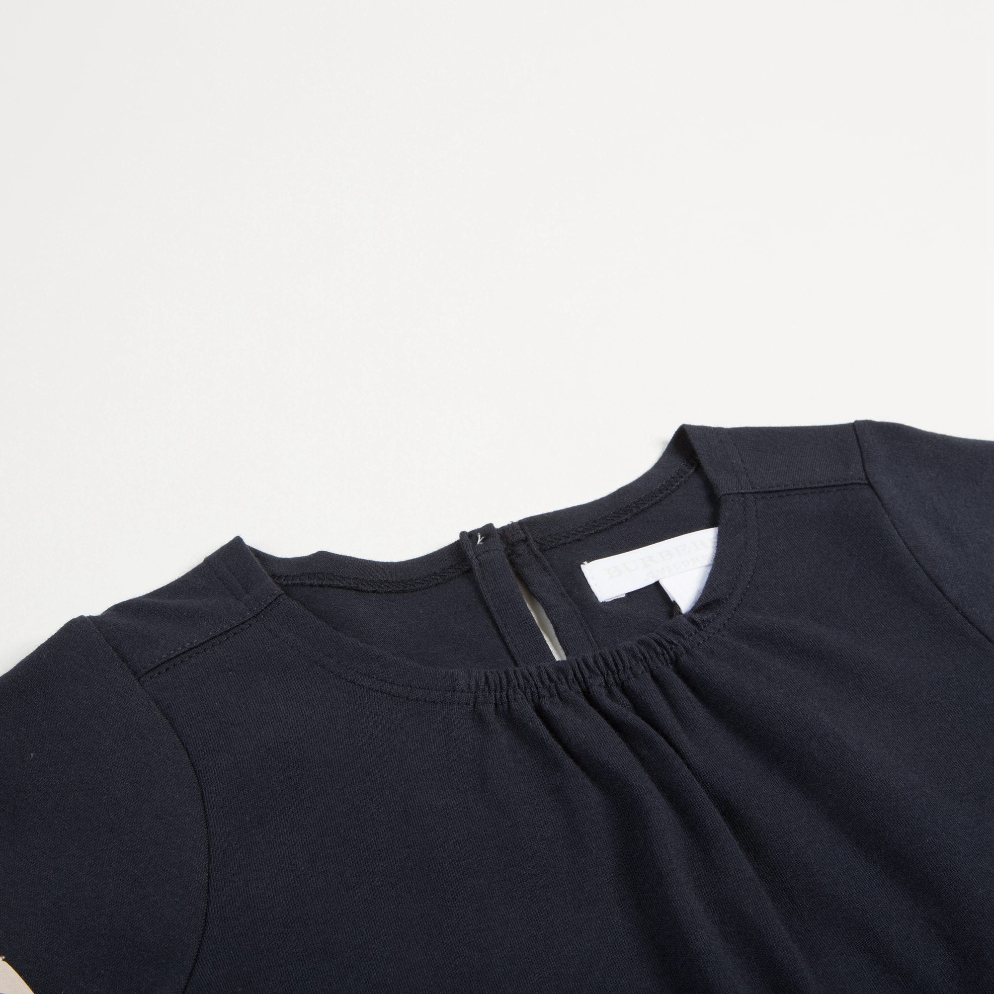 Girls Navy Blue Cotton T-shirt