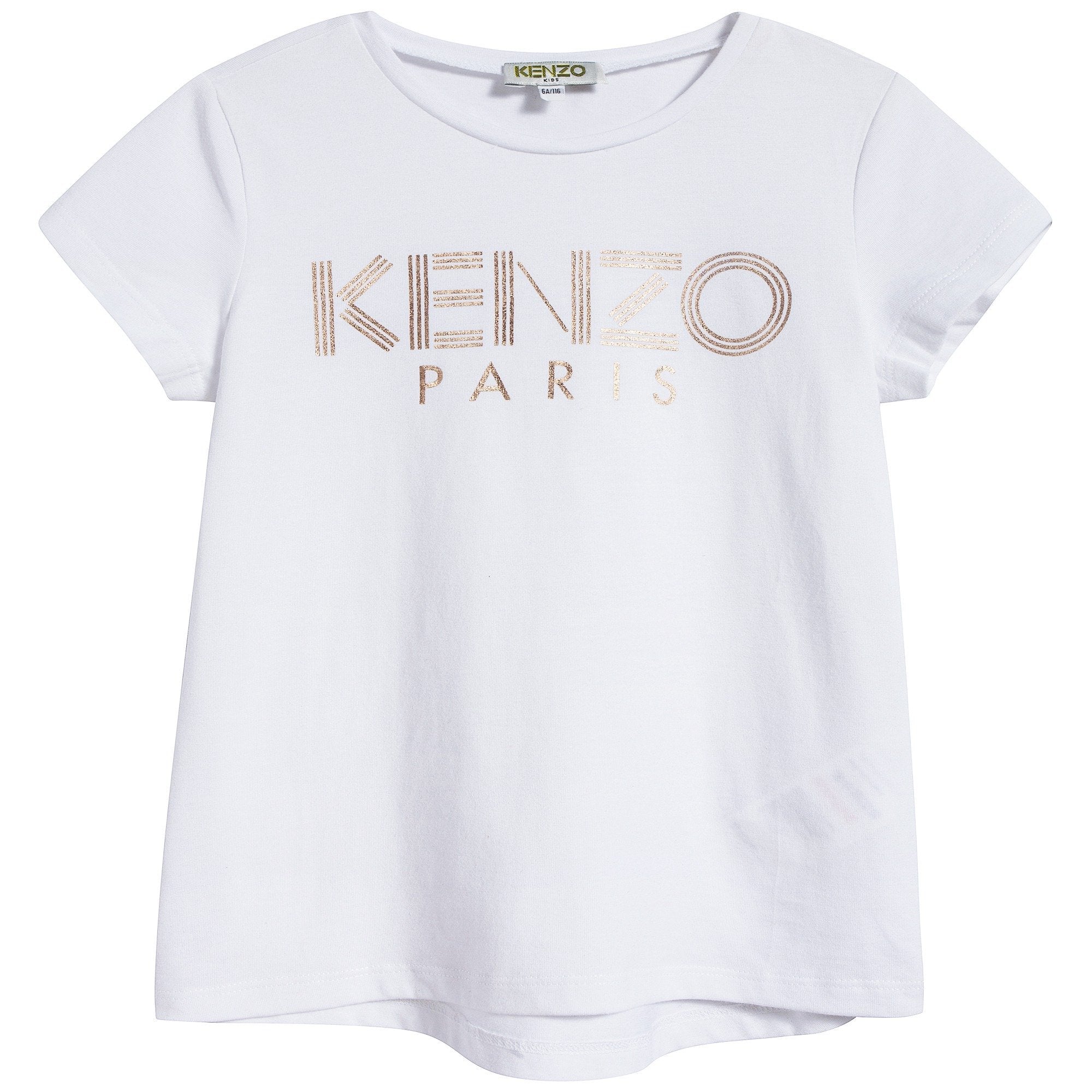 Girls White Logo Cotton T-shirt