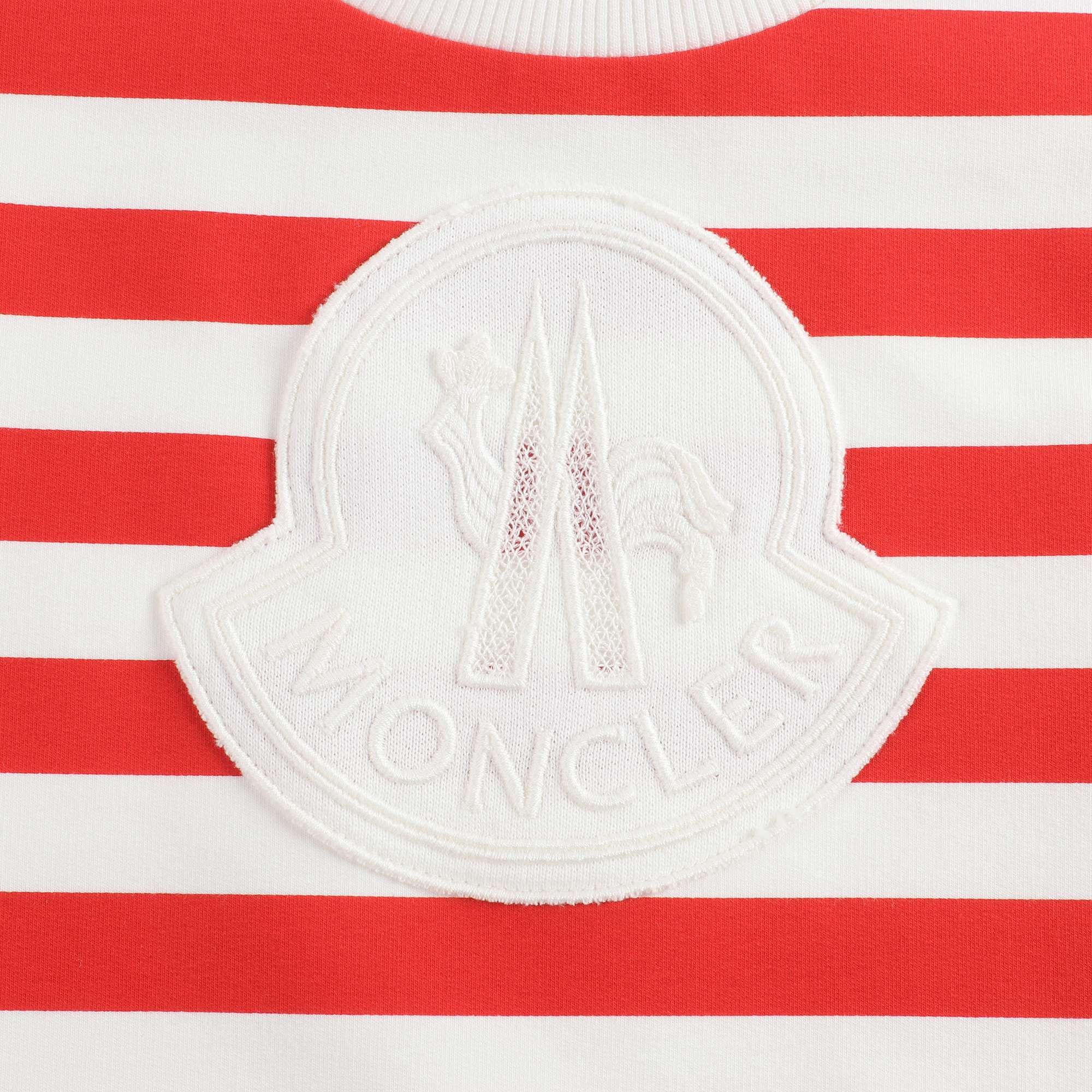 Girls White & Red Stripes T-shirt