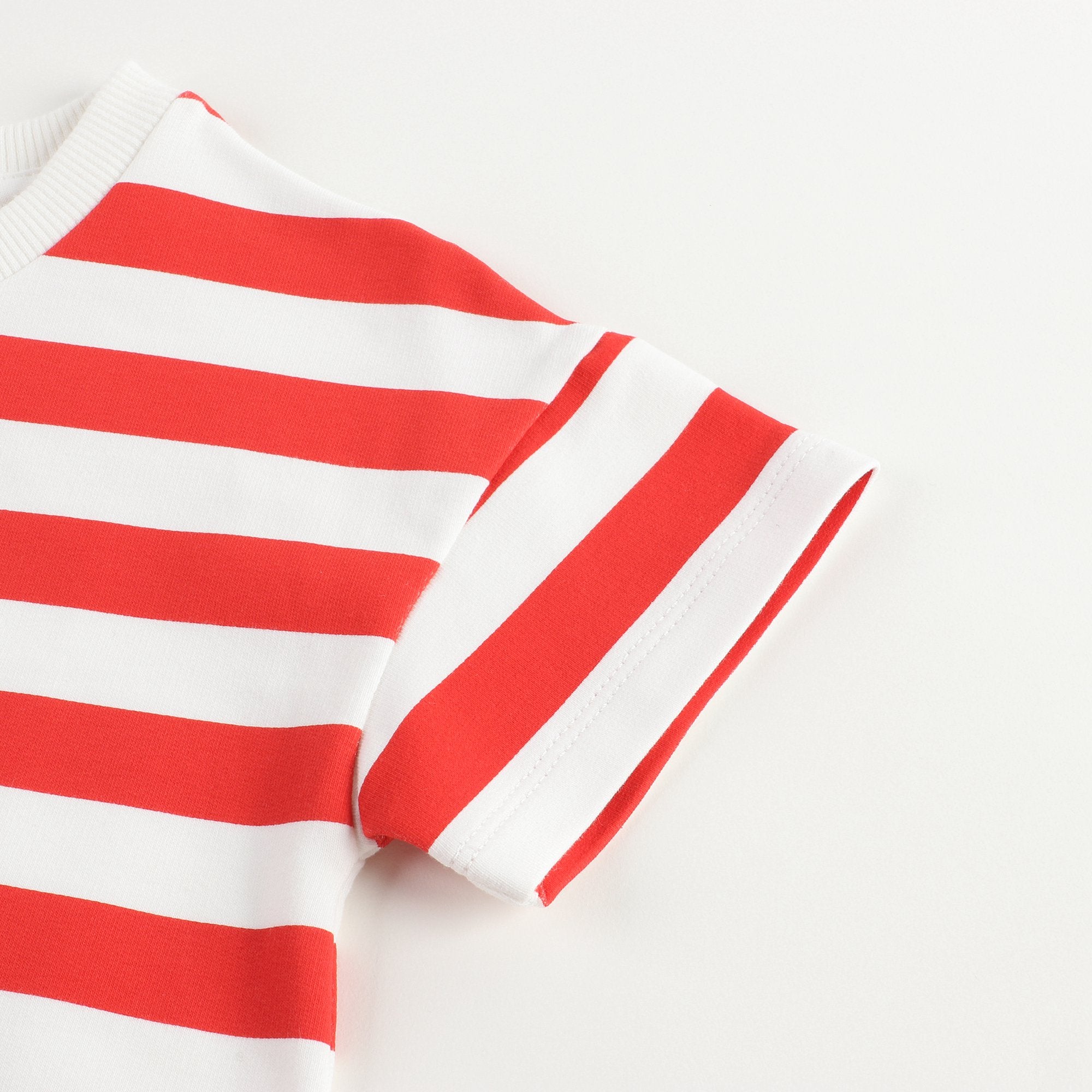 Girls White & Red Stripes T-shirt