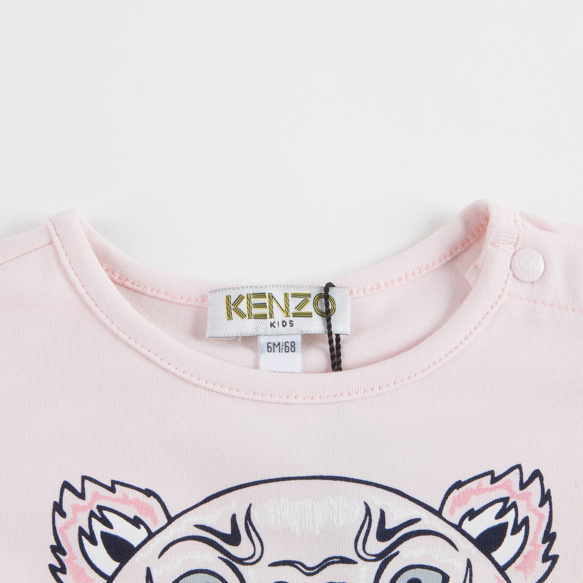Baby Girls Light Pink Tiger Cotton T-shirt