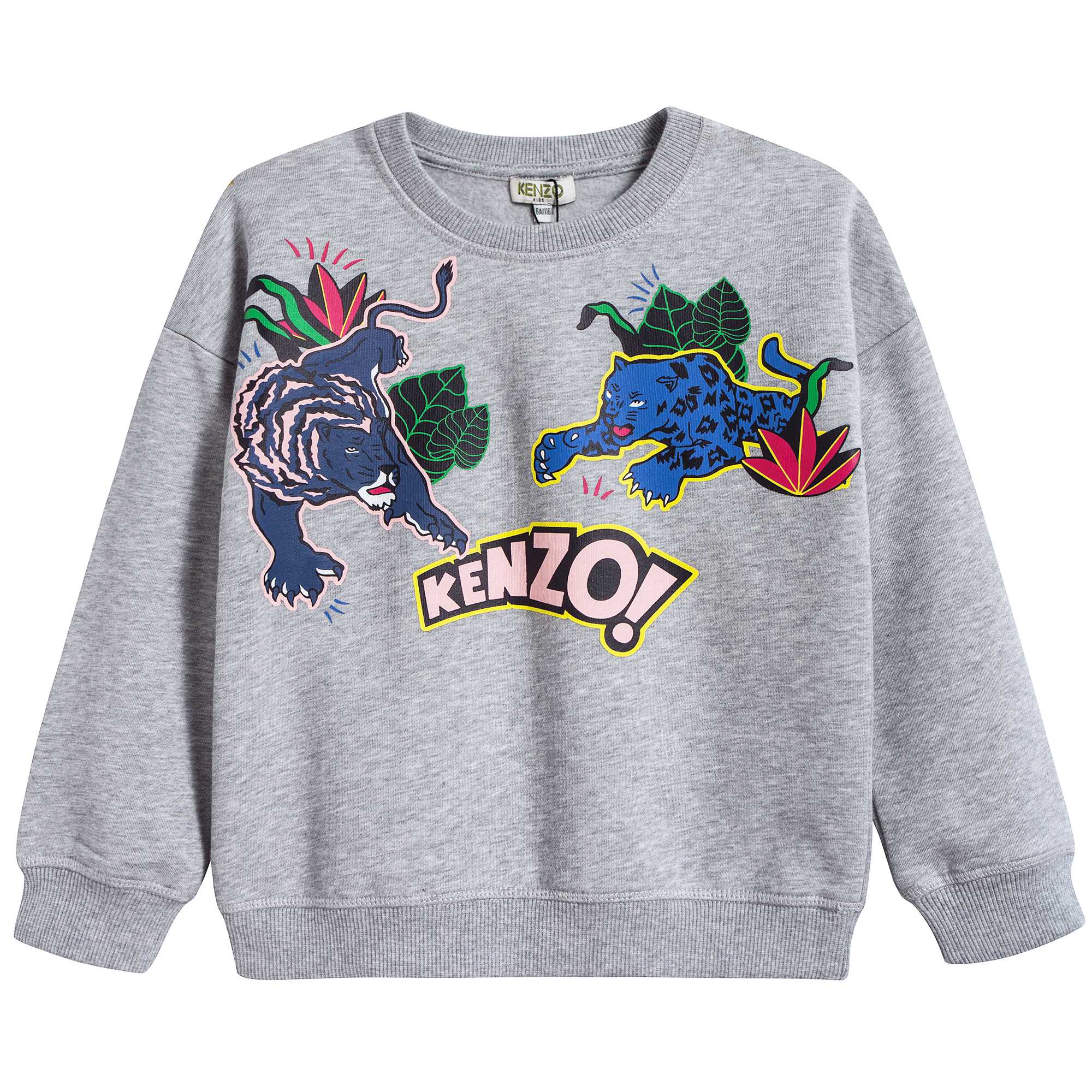 Girls Marl Grey Printed Cotton Sweatshirt