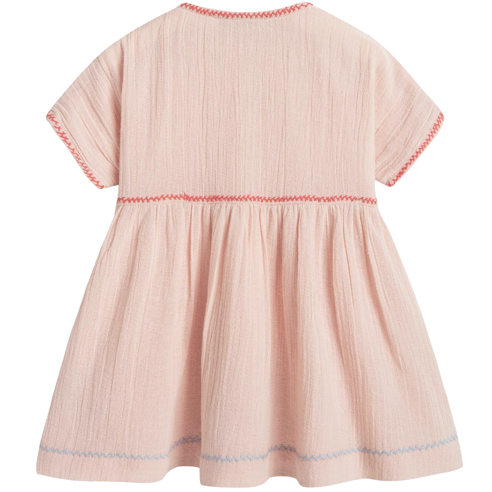 Baby Girls Powder Pink Cotton Dress