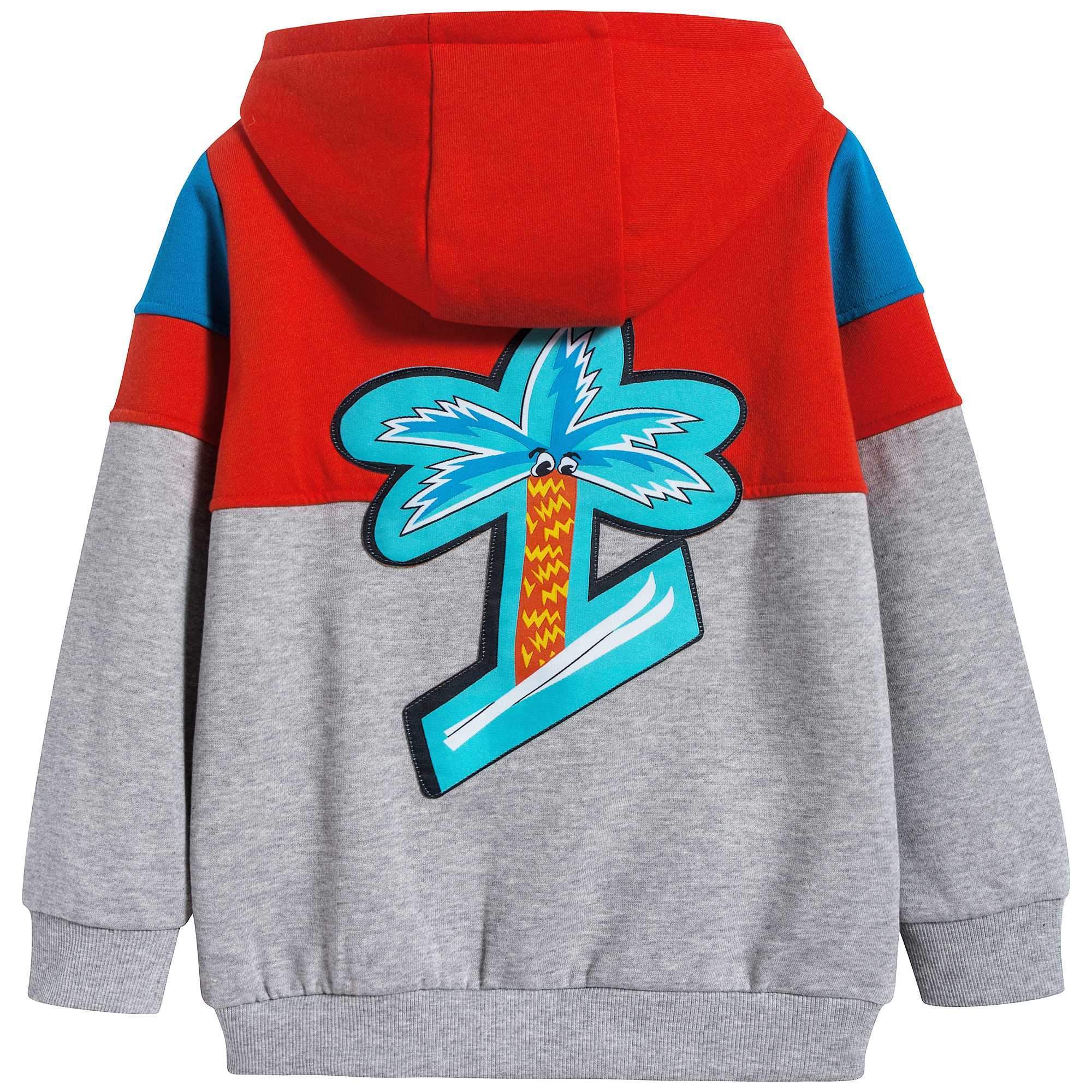 Girls Marl Grey & Red Cotton Cradigan