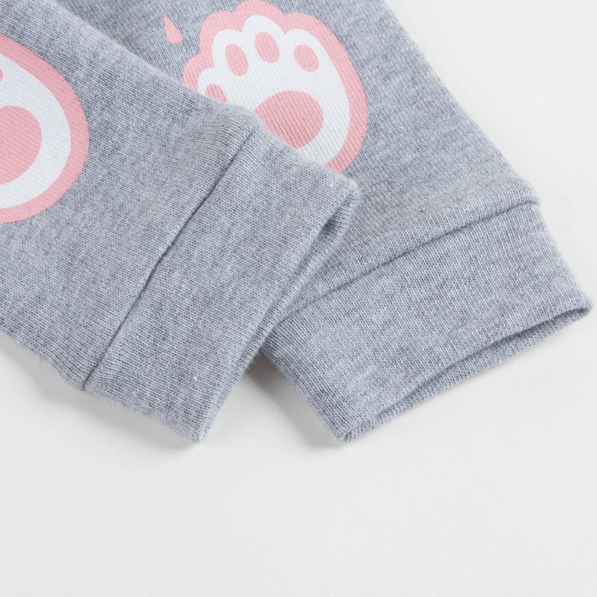 Baby Girls Marl Grey Cotton Trousers