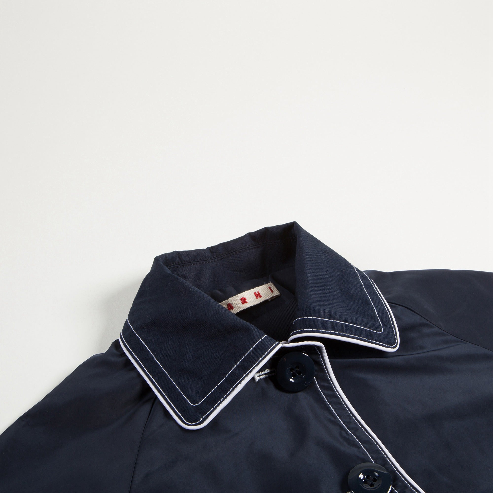 Girls Navy Blue Polyester & Cotton Jacket