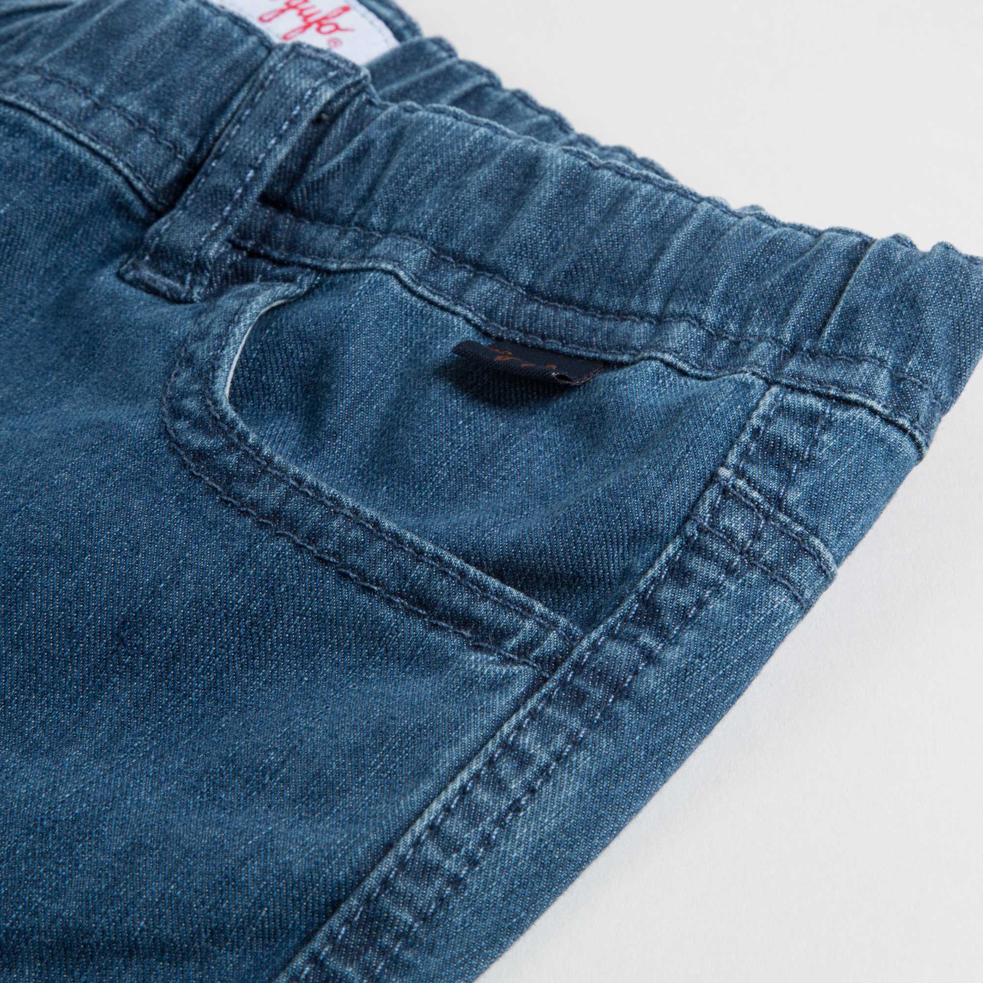 Girls Denim Blue Capri Pants Cotton Trouesrs